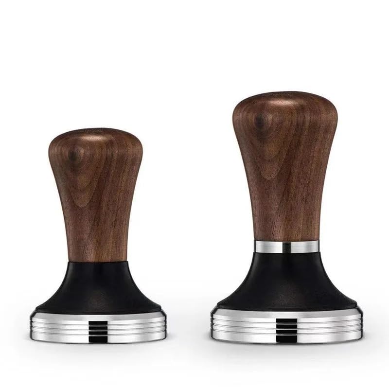 Premium 58mm Stainless Steel Espresso Coffee Tamper with Ergonomic Wooden Handle - Professional Barista Tool for Perfect Espresso Extraction at Home or Coffee Shop