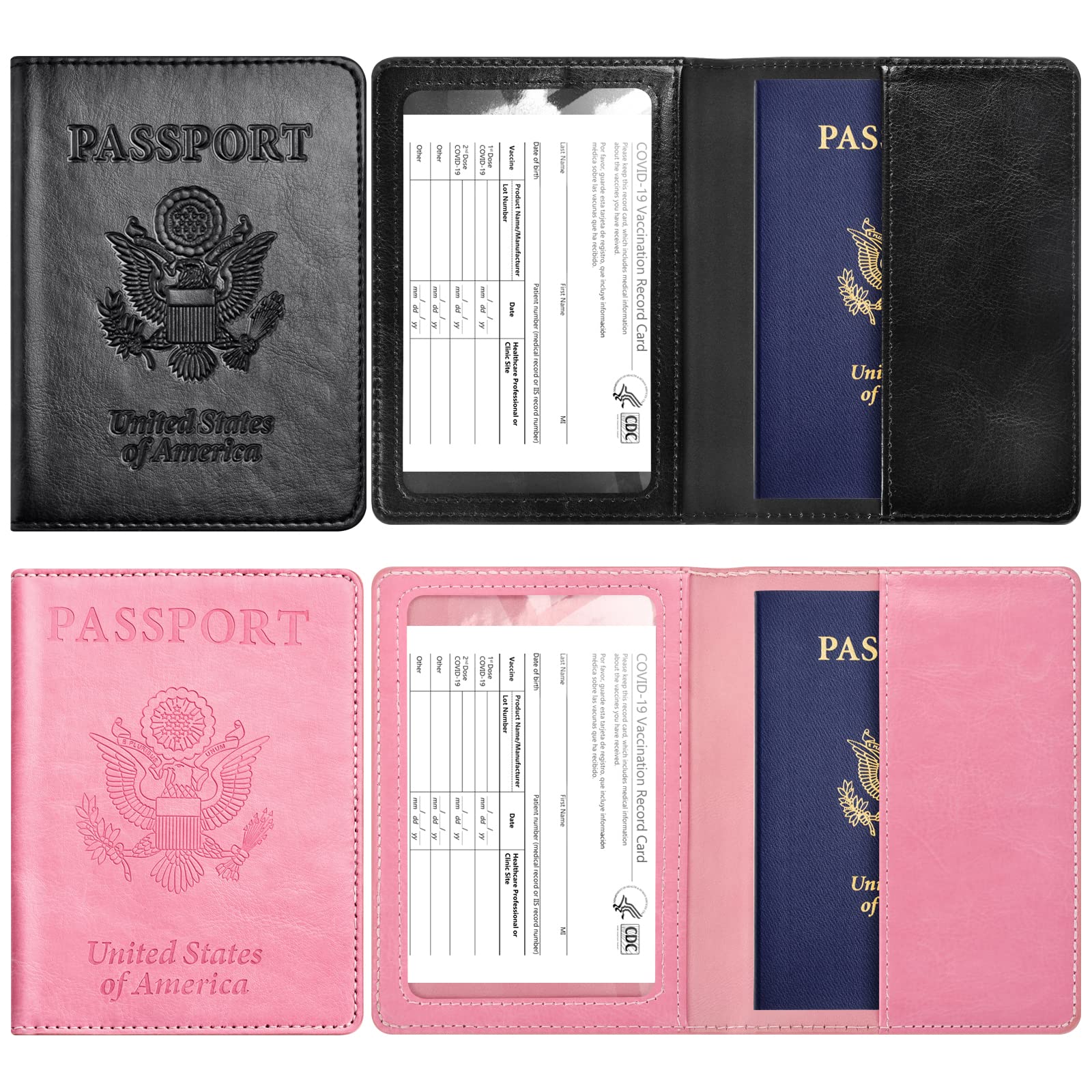 Premium 2-Pack RFID Blocking Passport Holder Wallet Cover - Slim Travel Essentials for Women & Men | Perfect for International Flights, Vacations & Business Trips