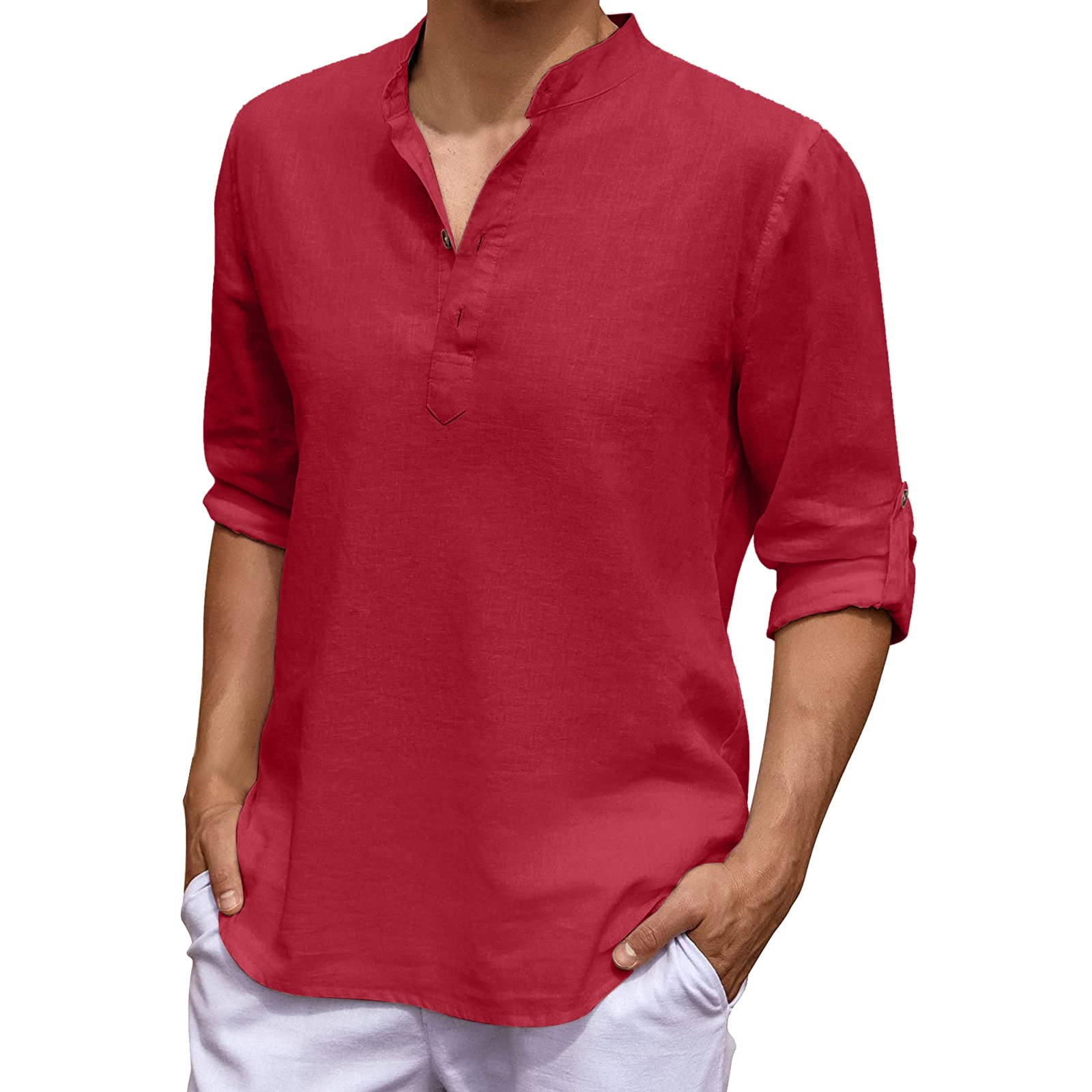 Premium Men's Casual Cotton Dress Shirts - Breathable Linen Button Up Hawaiian Shirts for Work & Daily Wear | Office, Beach & Summer Outfits