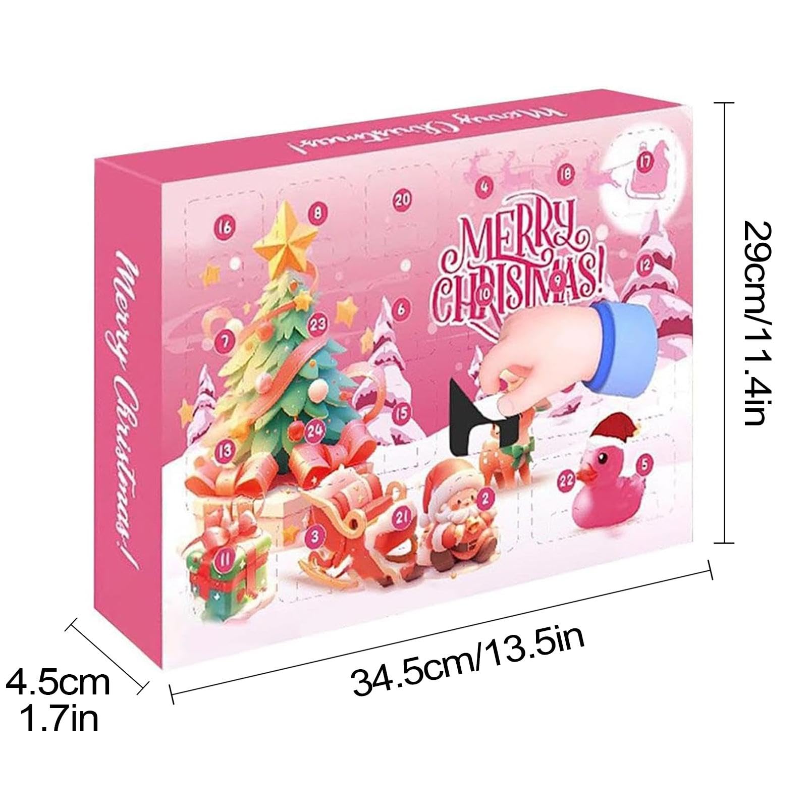 Advent Countdown Duck Figure - Christmas Vinyl Duck Countdown Calendar for Kids - Water Duck Unboxing Toy Gift for Holiday Fun & Decor