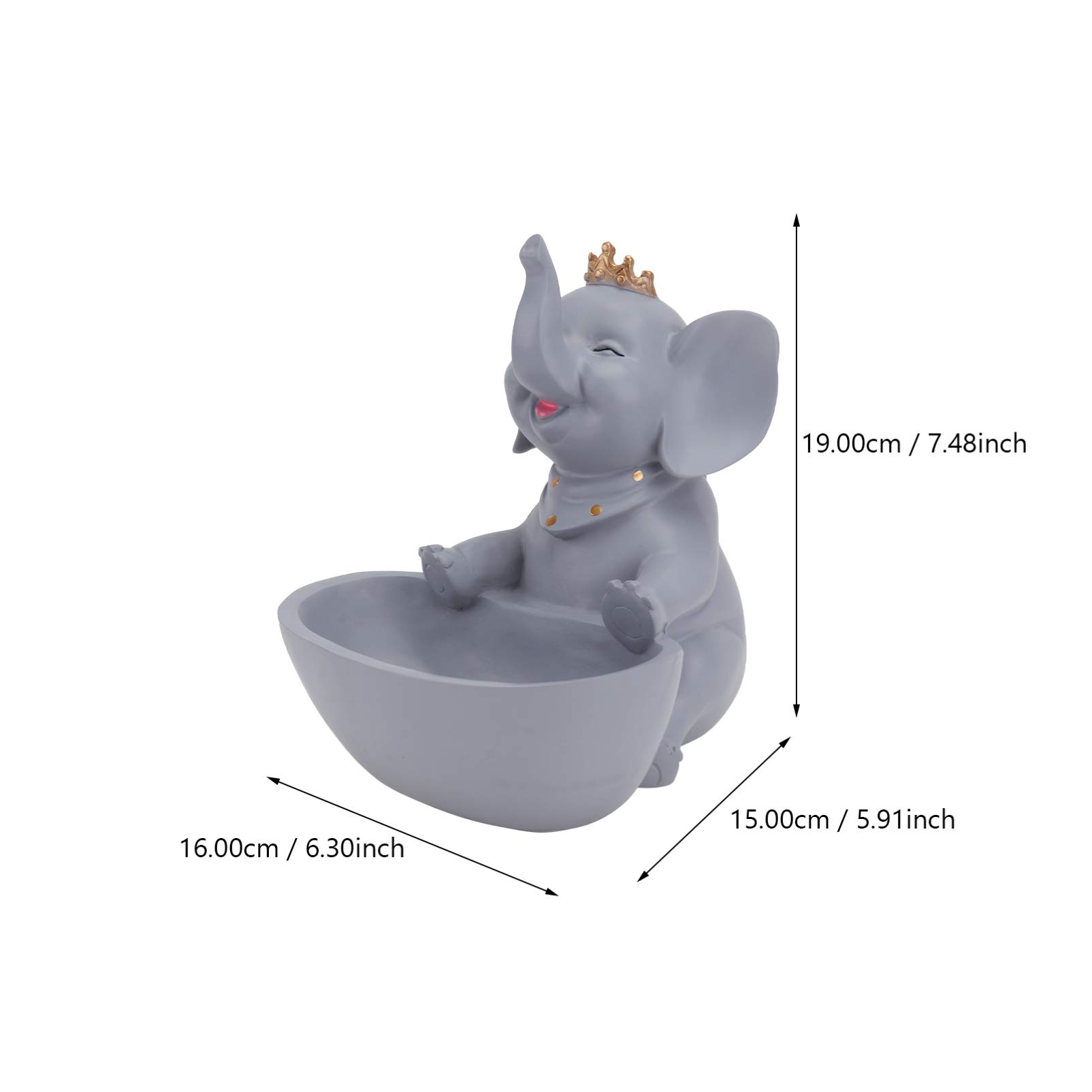 VICASKY Decorative Resin Elephant Candy Box - Key Tray, Jewelry Organizer, Home & Entryway Decor for Living Room, Bedroom, and Office Desktop