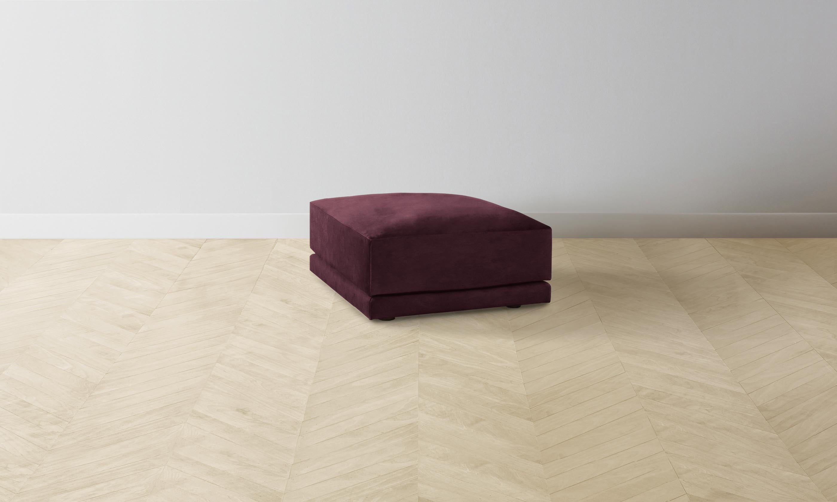 The Jones Ottoman - Performance Velvet Merlot - Stylish Footrest & Extra Seating for Living Room, Bedroom & Office