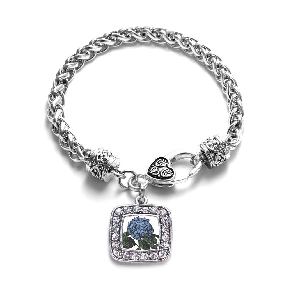 Elegant Silver Square Charm Bracelet with Cubic Zirconia - Dainty Sterling Silver Jewelry for Women - Perfect for Date Nights & Special Occasions
