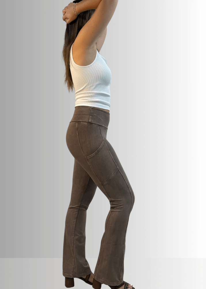 Women's Light Denim Bootcut Pants with Pockets - Comfortable Cotton Stretch Jeans for Casual Wear & Everyday Outfits