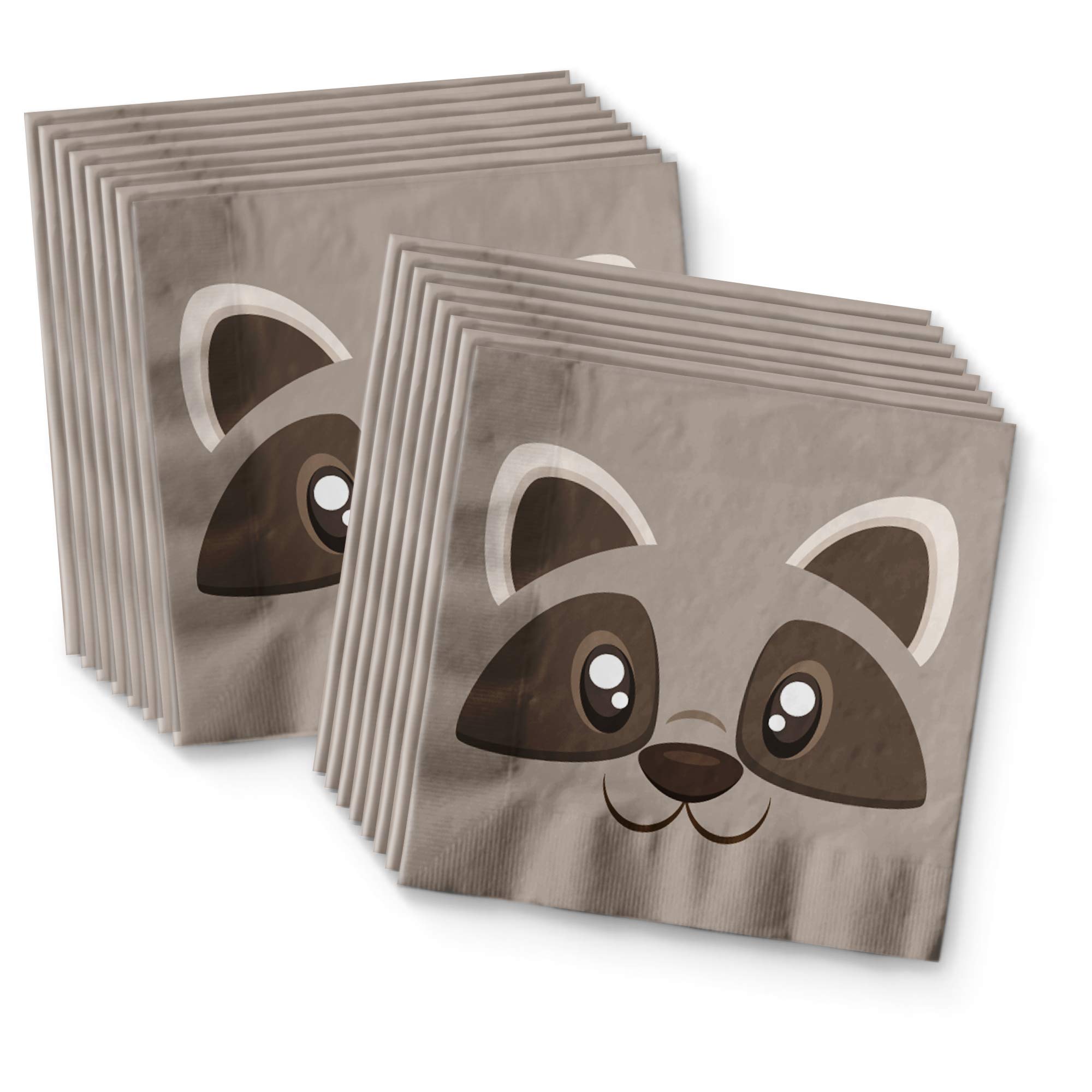 Raccoon Themed Birthday Party Supplies Set - 16-Piece Tableware Kit with Plates, Napkins & Cups for Kids, Baby Showers & Animal Lovers Parties