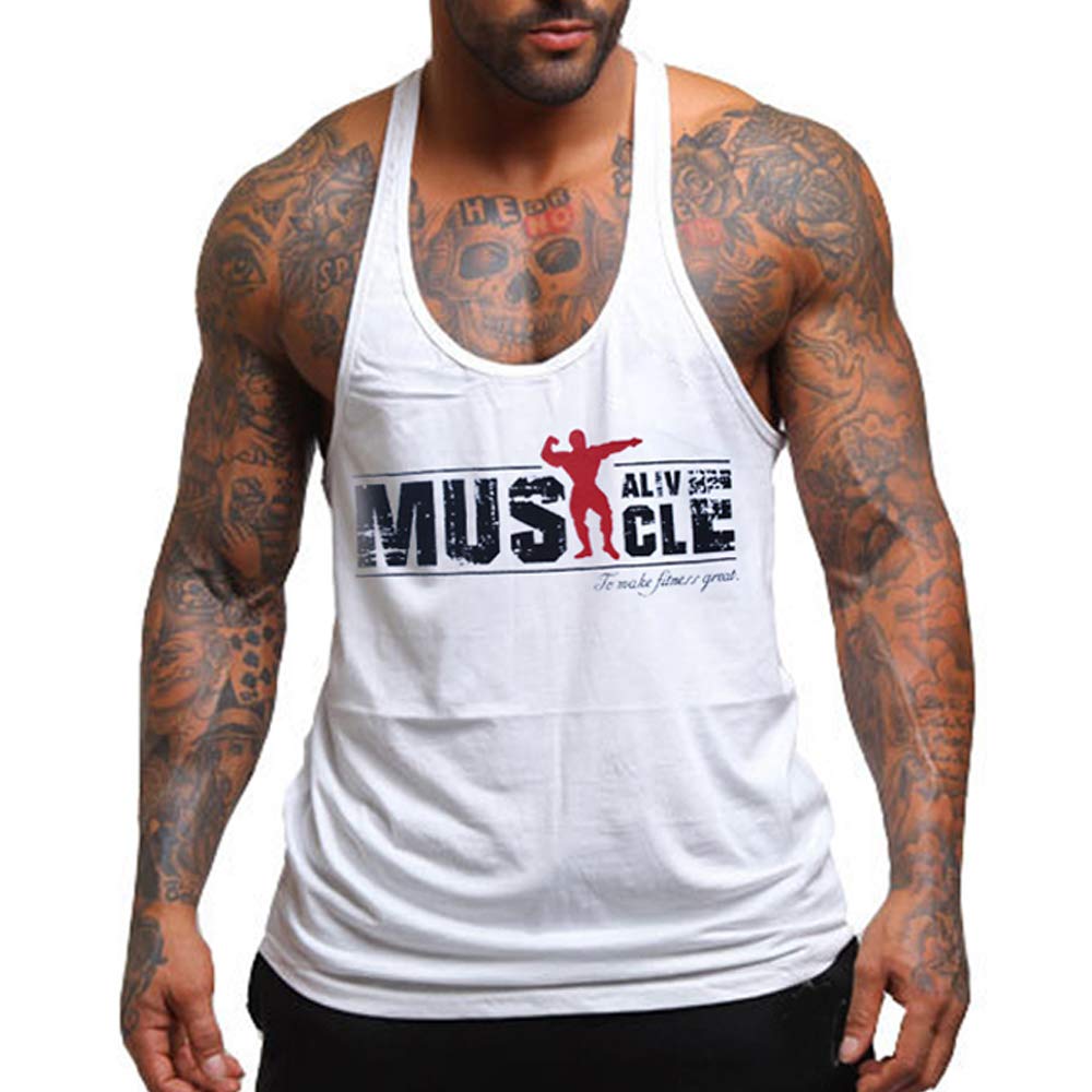Men's Gym Bodybuilding Tank Top Stringer Vest - Cotton Fitness Workout Sportswear for Weightlifting & Muscle Training | Perfect for Gym, CrossFit & Summer Workouts