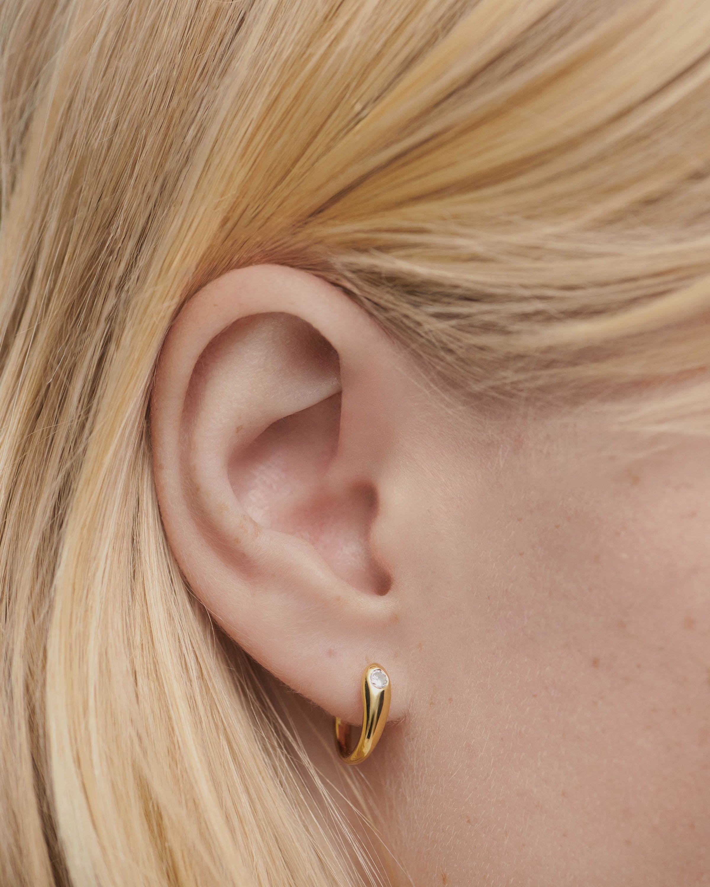 GRID 2 Serena Hoops - Elegant Gold Plated Dangle Earrings for Women, Perfect for Parties, Weddings & Special Occasions