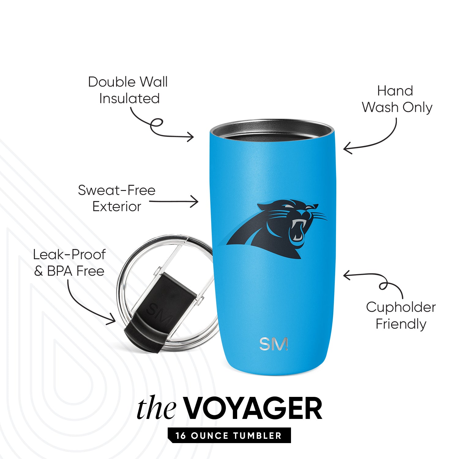 NFL Voyager Tumbler with Clear Flip Lid & Straw - 20oz Insulated Stainless Steel Water Bottle for Football Fans - Perfect for Game Day, Workouts & Outdoor Activities