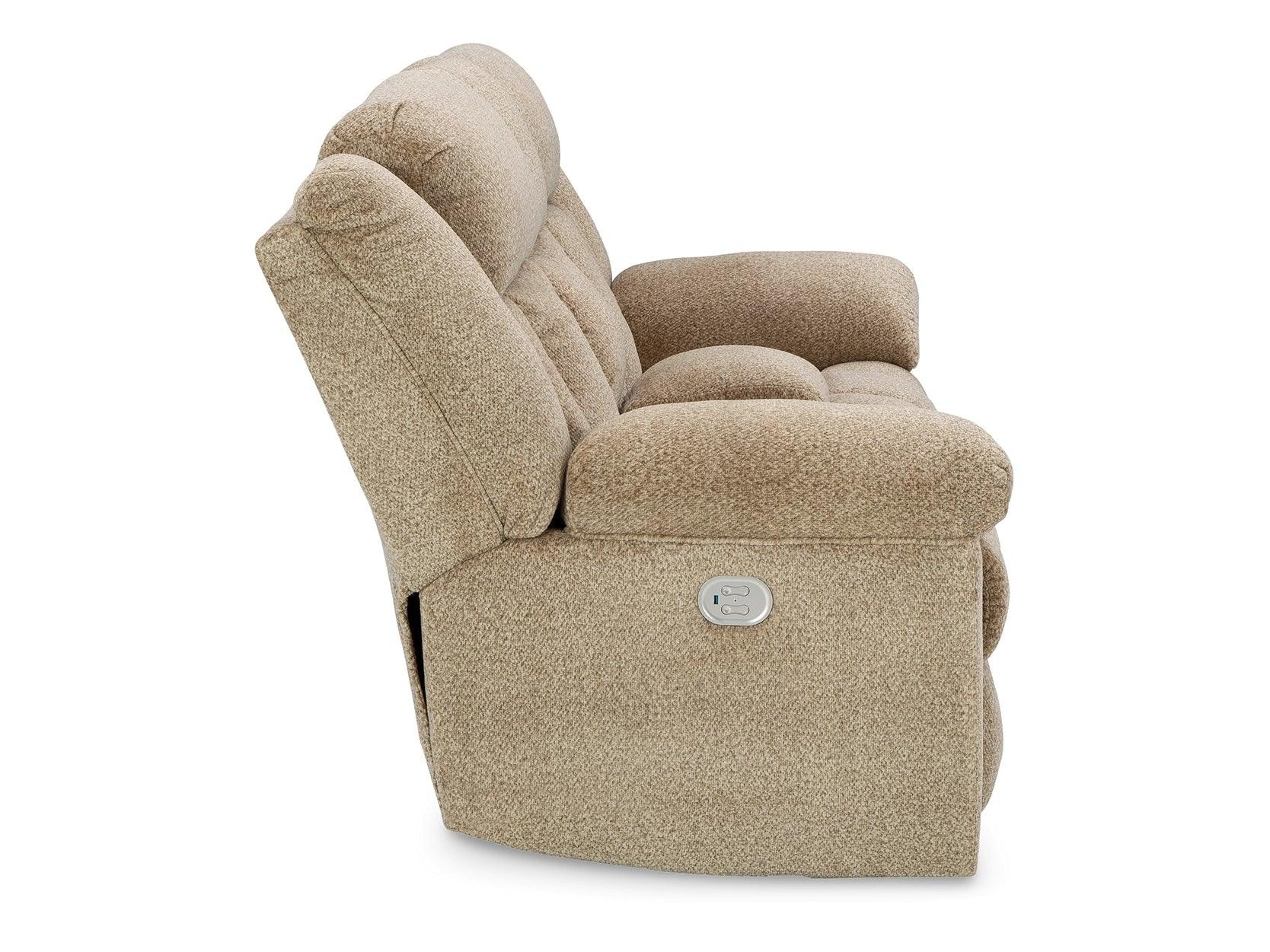 Comfortable Wheat Loveseat Recliner with Tip-Off Feature - Perfect for Living Room, Home Theater & Small Spaces