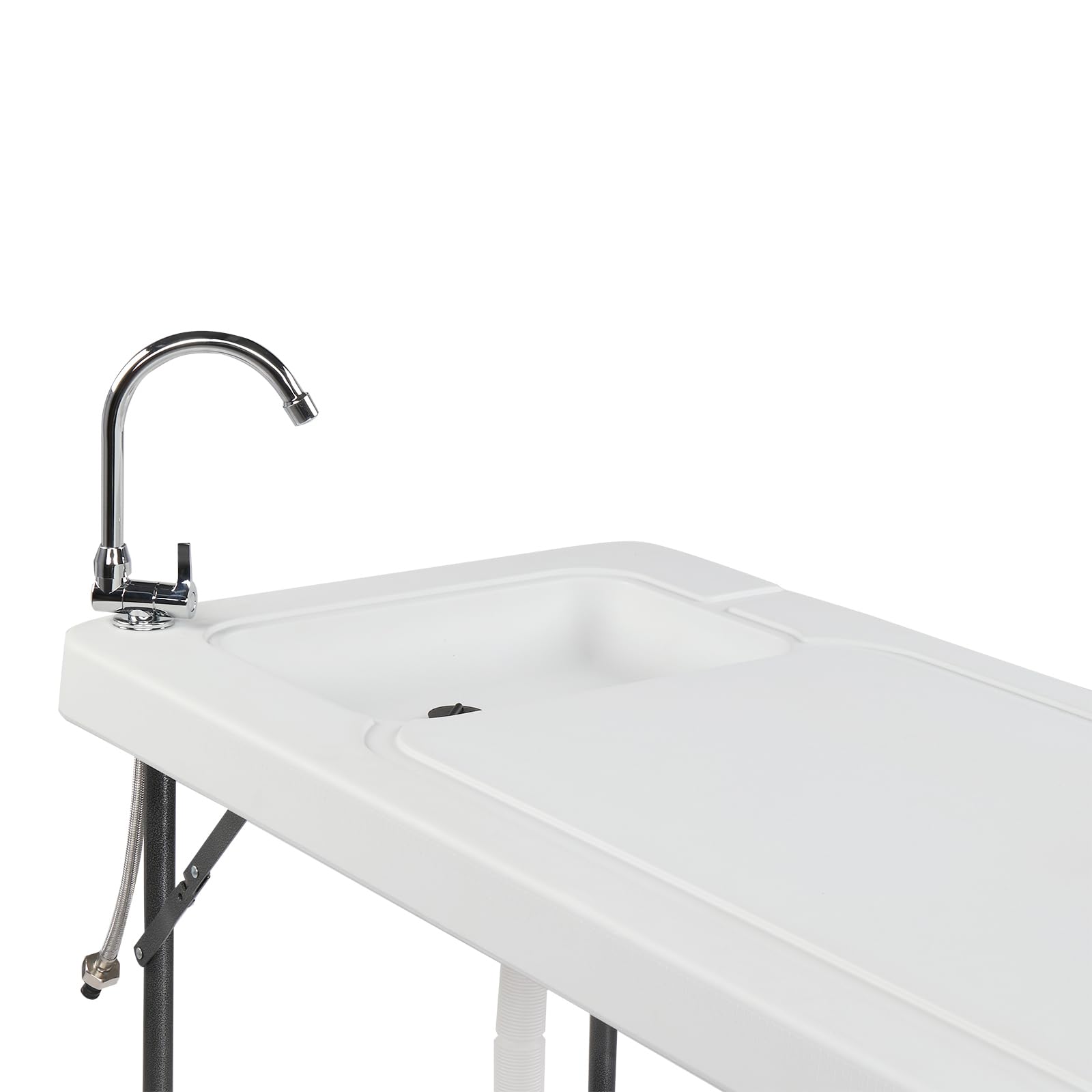 4FT Portable Folding Camping Table with Sink Faucet & Drain Hose - Outdoor Cleaning Station for Fishing, Hunting, Picnics, RV & Beach Use | WEI WEI GLOBAL