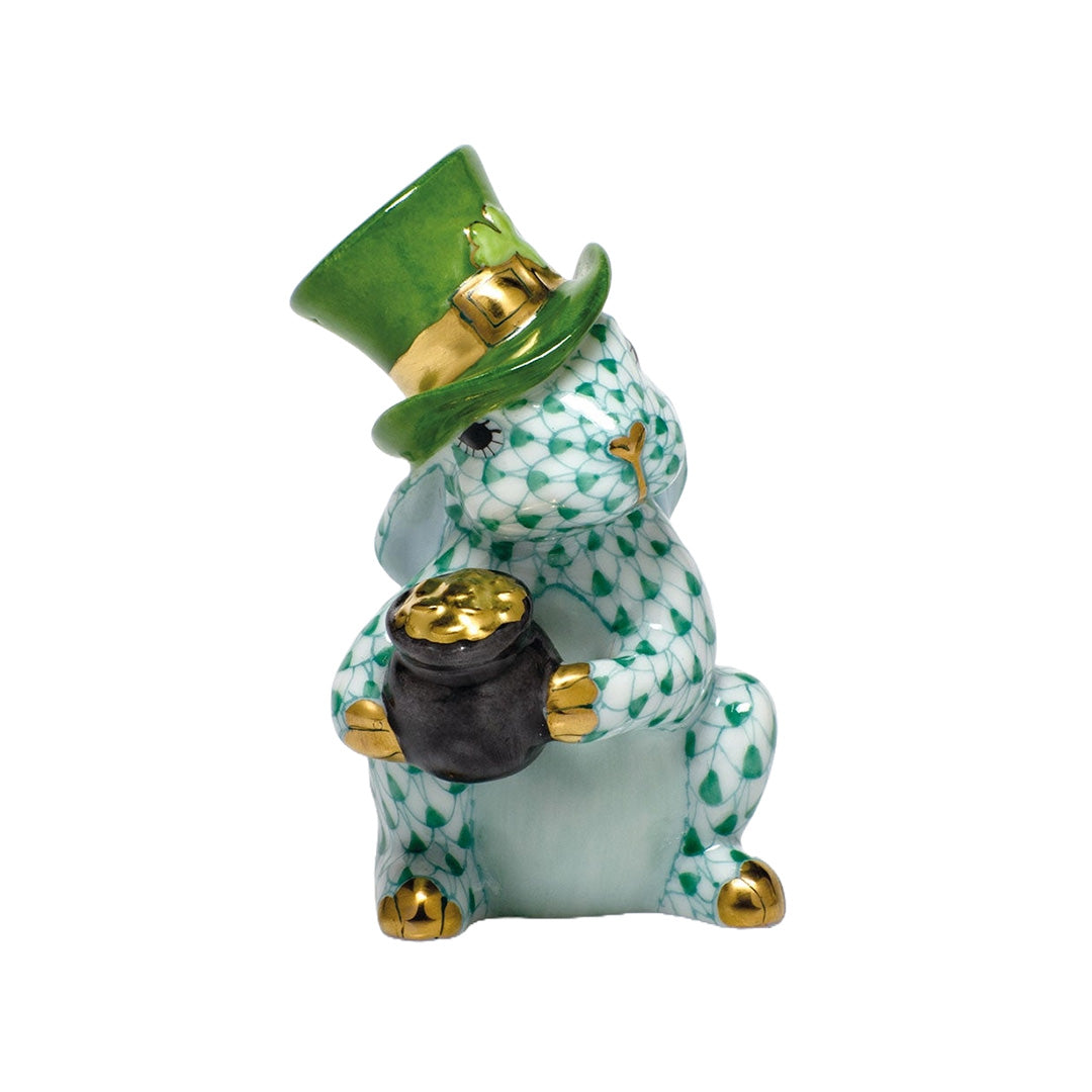 Lucky Green Leprechaun Bunny Stuffed Animal - Cute Plush Toy for St. Patrick's Day, Easter, and Irish-Themed Decorations