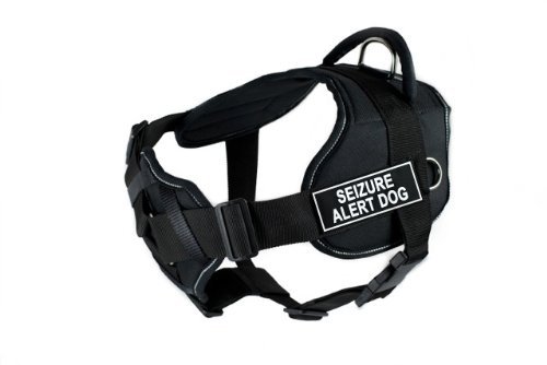 **Dean & Tyler D&T FUN-CH SZALD RT-S Padded Dog Harness for Small Dogs - Adjustable (56cm-69cm Girth), Reflective Black - Perfect for Seizure Alert Dogs, Walking & Outdoor Adventures**