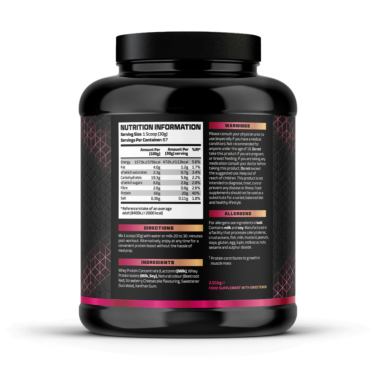 Beast Pharm Whey Protein Powder 2kg (4.4 lbs) - Premium Muscle Recovery Supplement | Eddie Hall Approved | Ideal for Post-Workout, Weight Training & Bodybuilding