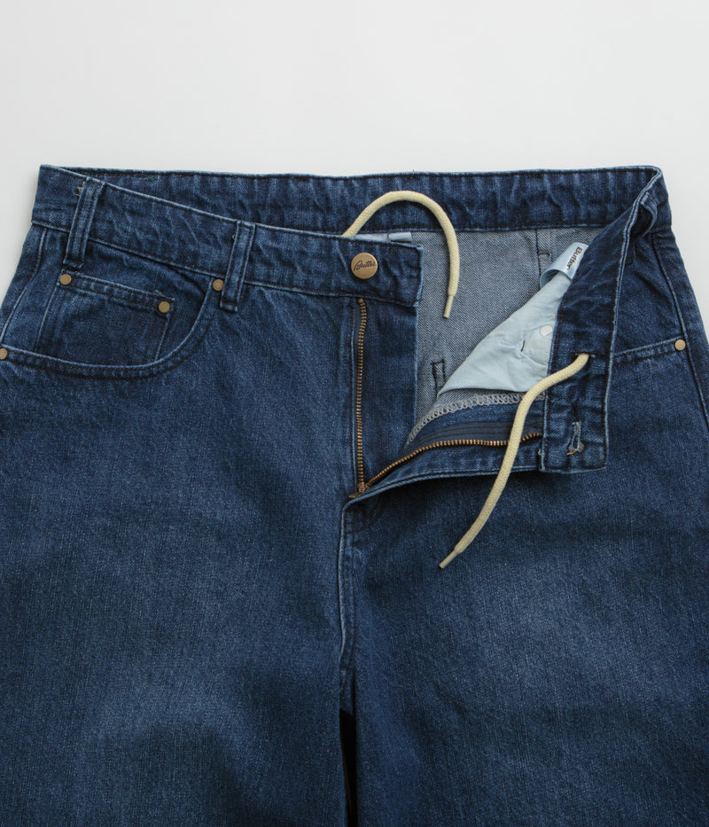 Butter Goods Wide Cut Jeans - Washed Slub Blue Denim Pants for Men | Casual Streetwear & Everyday Wear