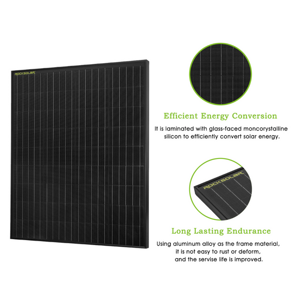 ROCKSOLAR 1000W 12V Off Grid Solar Power System Kit with Solar Panel, Inverter & Battery - Perfect for RV, Camping, Cabin & Emergency Power Backup
