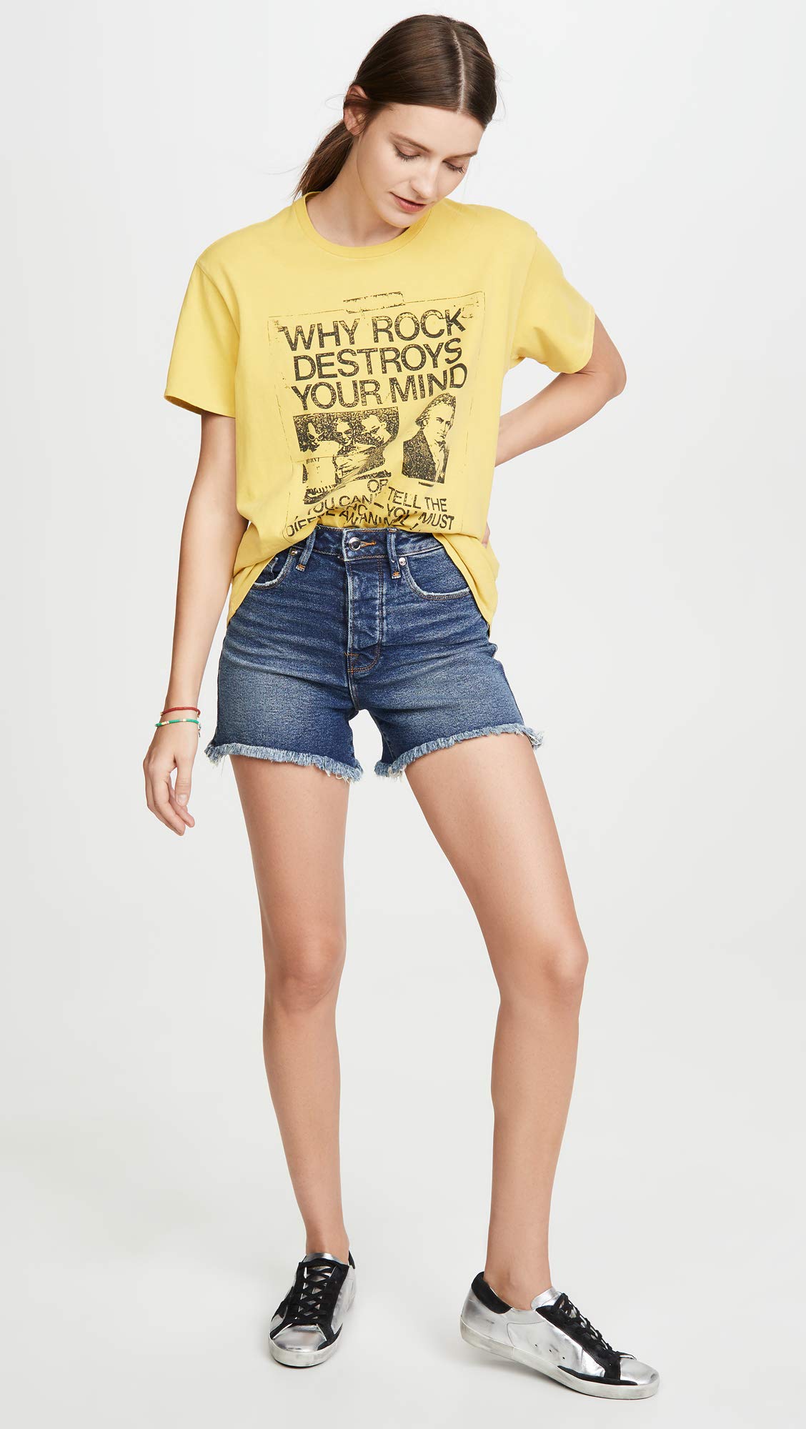 Good American Women's Bombshell Denim Shorts - High Waisted Blue Distressed Jeans Shorts for Women | Perfect for Summer Outfits, Beach Vacations & Casual Street Style