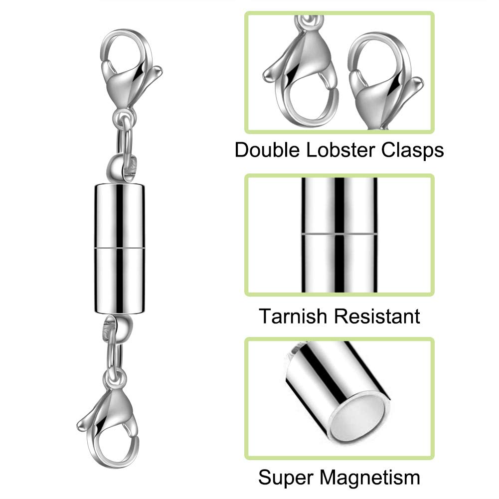 12-Piece QACOWW Necklace Extenders Set - Silver Chain Extenders for Necklaces, Bracelets & Anklets | Jewelry Making Supplies & DIY Accessories | Perfect for Adjusting Length & Custom Jewelry Designs