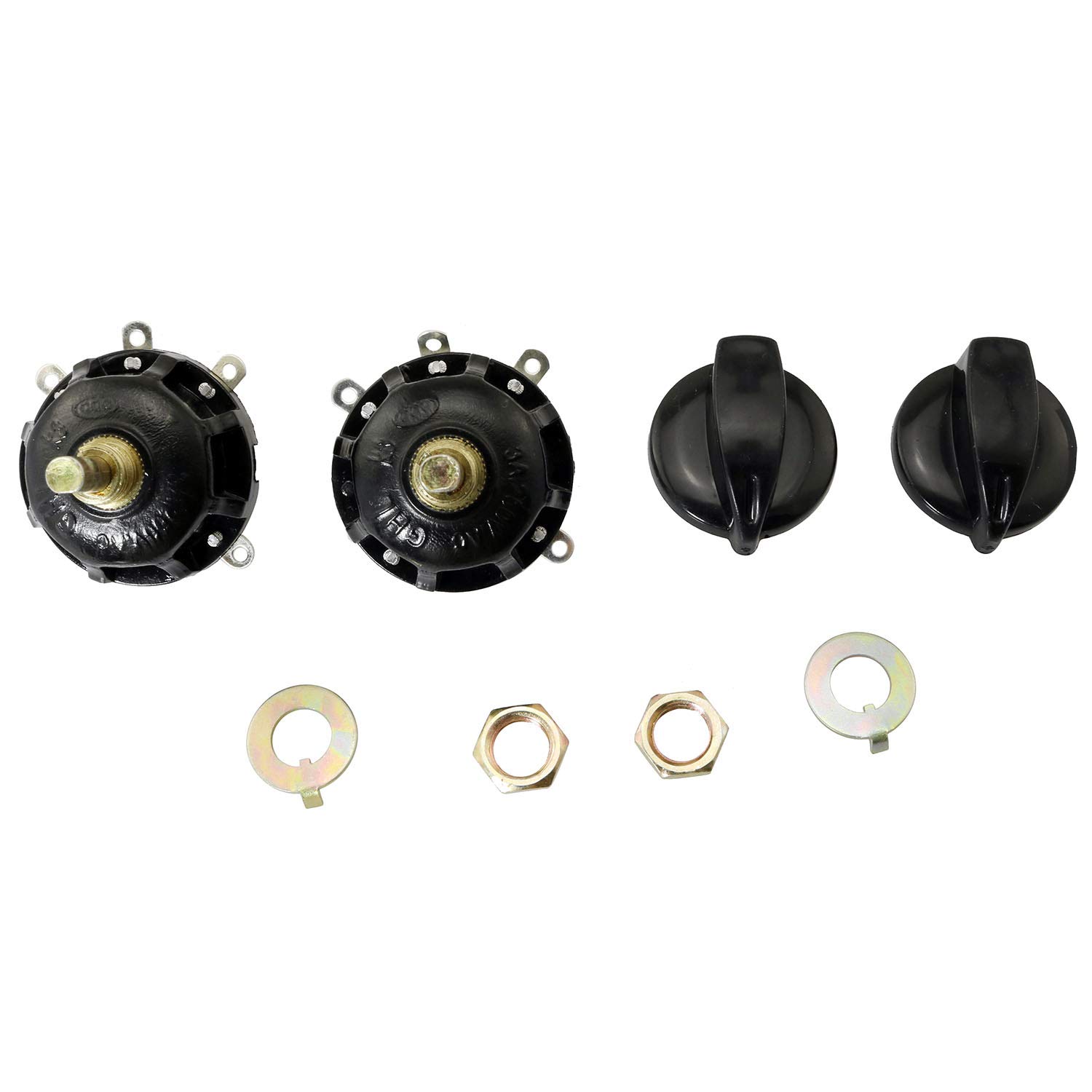 2PCS 120V-250V 4-Position 3-Speed Fan Speed Rotary Switches with Knob - Fan Selector for Ceiling Fans, Table Fans & Exhaust Fans - Perfect for Home, Office & Workshop Use