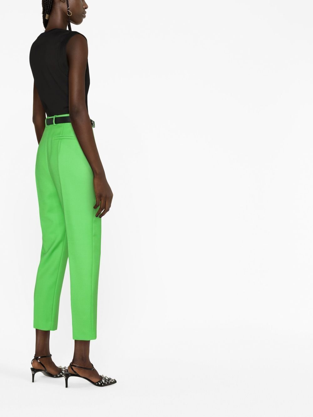Alexander McQueen Green Trousers for Men - High Waist Slim Fit Pants for Business Casual & Evening Wear
