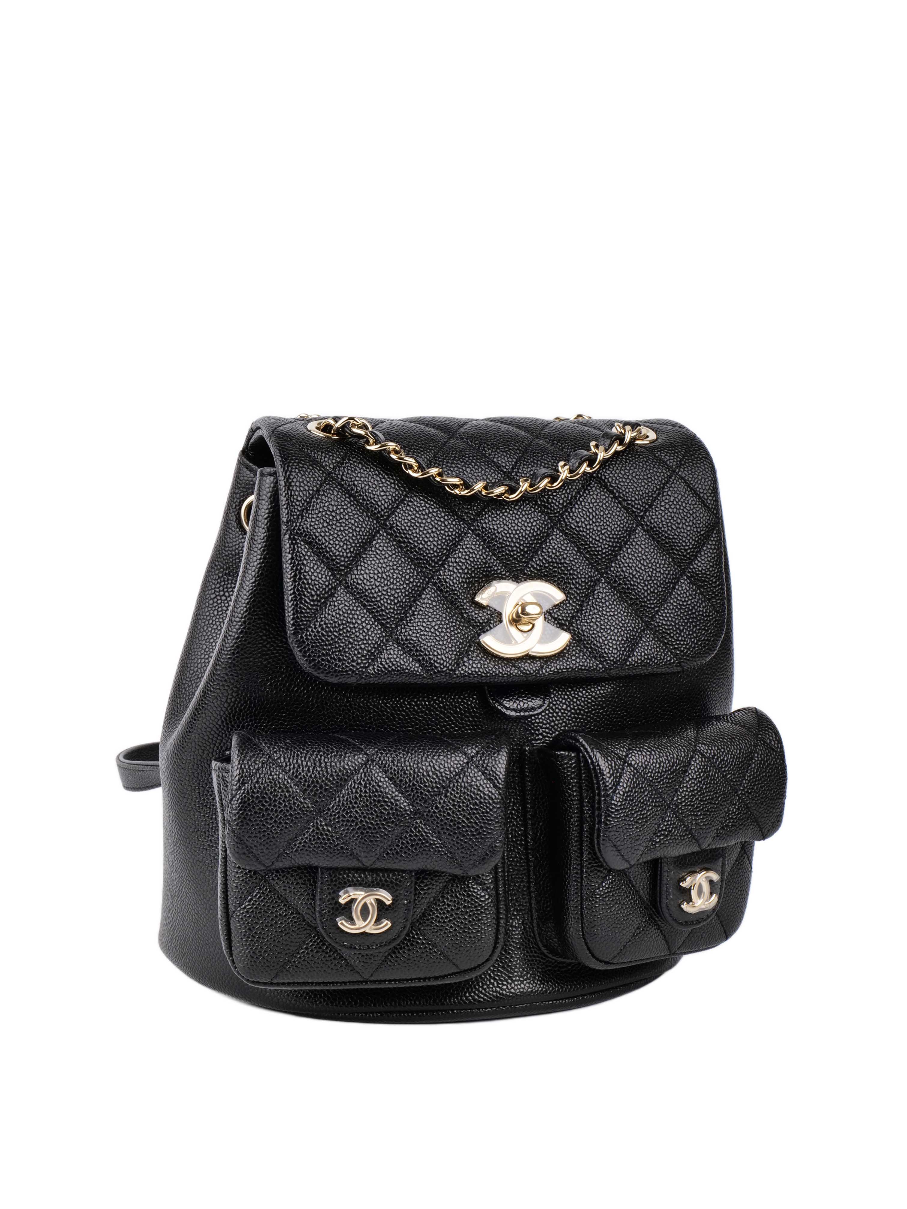 Chanel Black Caviar Leather Backpack for Women | Luxury Designer Handbag for Travel, Work & Everyday Use