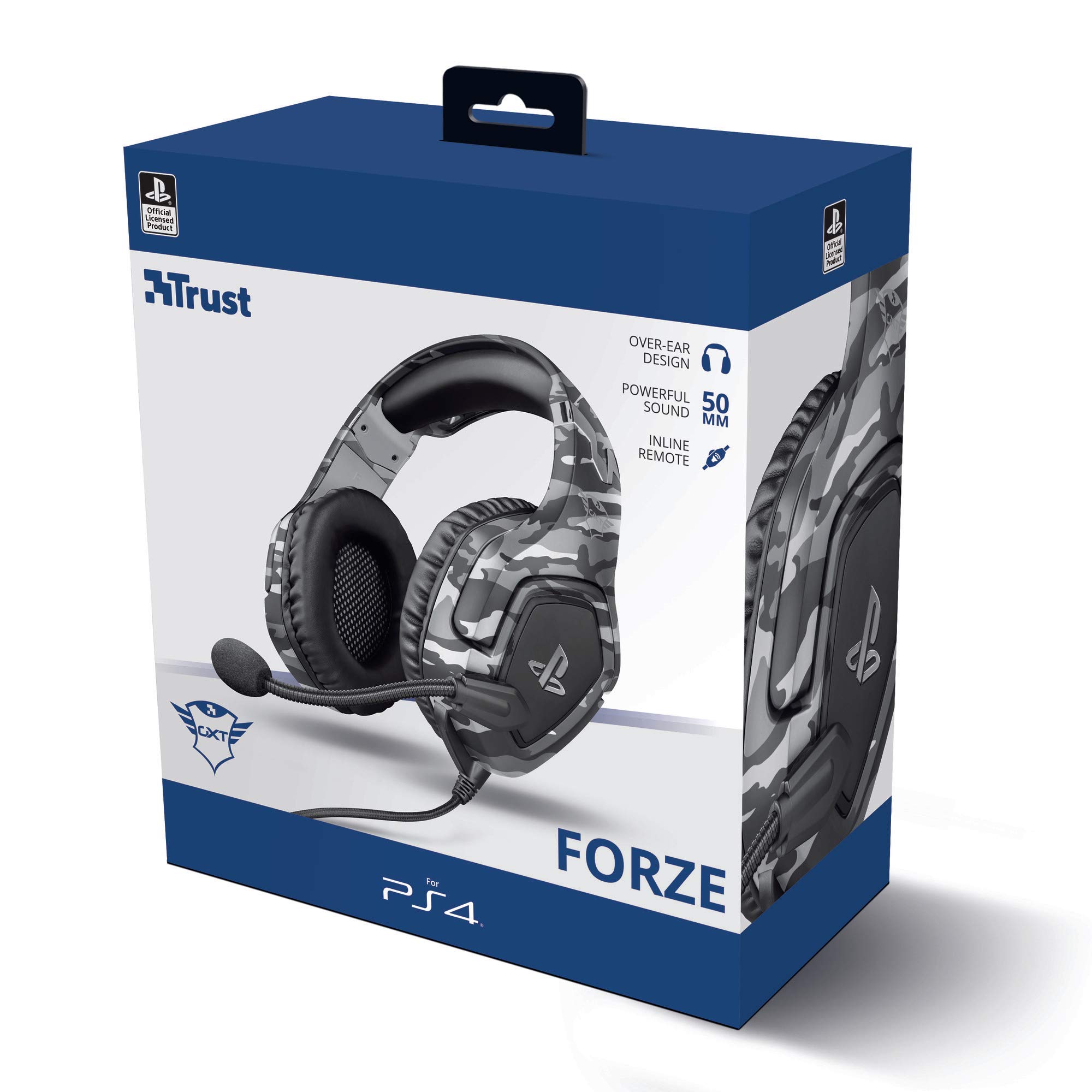 Trust Gaming GXT 488 Forze-G Official Licensed PlayStation Headset for PS4 & PS5 - Over-Ear Wired Gaming Headphones with Foldable Mic, Adjustable Headband & 3.5mm Audio Jack - Gray | Perfect for Competitive Gaming, Streaming & Long Play Sessions