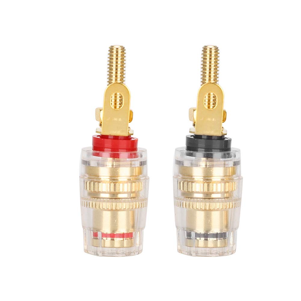 2PCS Gold Plated Banana Plug Speaker Connectors - Pure Copper Audio Jack Adapter for Home Theater & Stereo Systems - High-Quality Binding Post Nut Plug for Clear Sound (Use with Speakers, Amplifiers, AV Receivers)