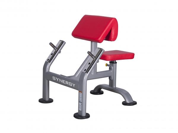 Synergy S2 4-Position Adjustable Preacher Curl Bench for Biceps Workout - Home Gym & Commercial Strength Training Equipment