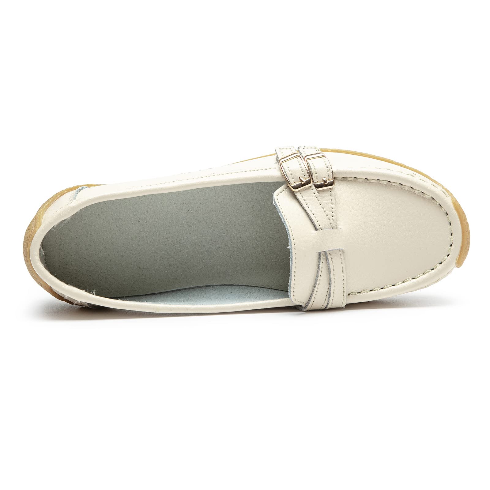 Women's Comfortable Leather Loafers - Casual Wild Driving Flats with Anti-Collision Design - Soft Moccasins for Daily Walking & Work - Perfect for Office, Travel and Weekend Outings