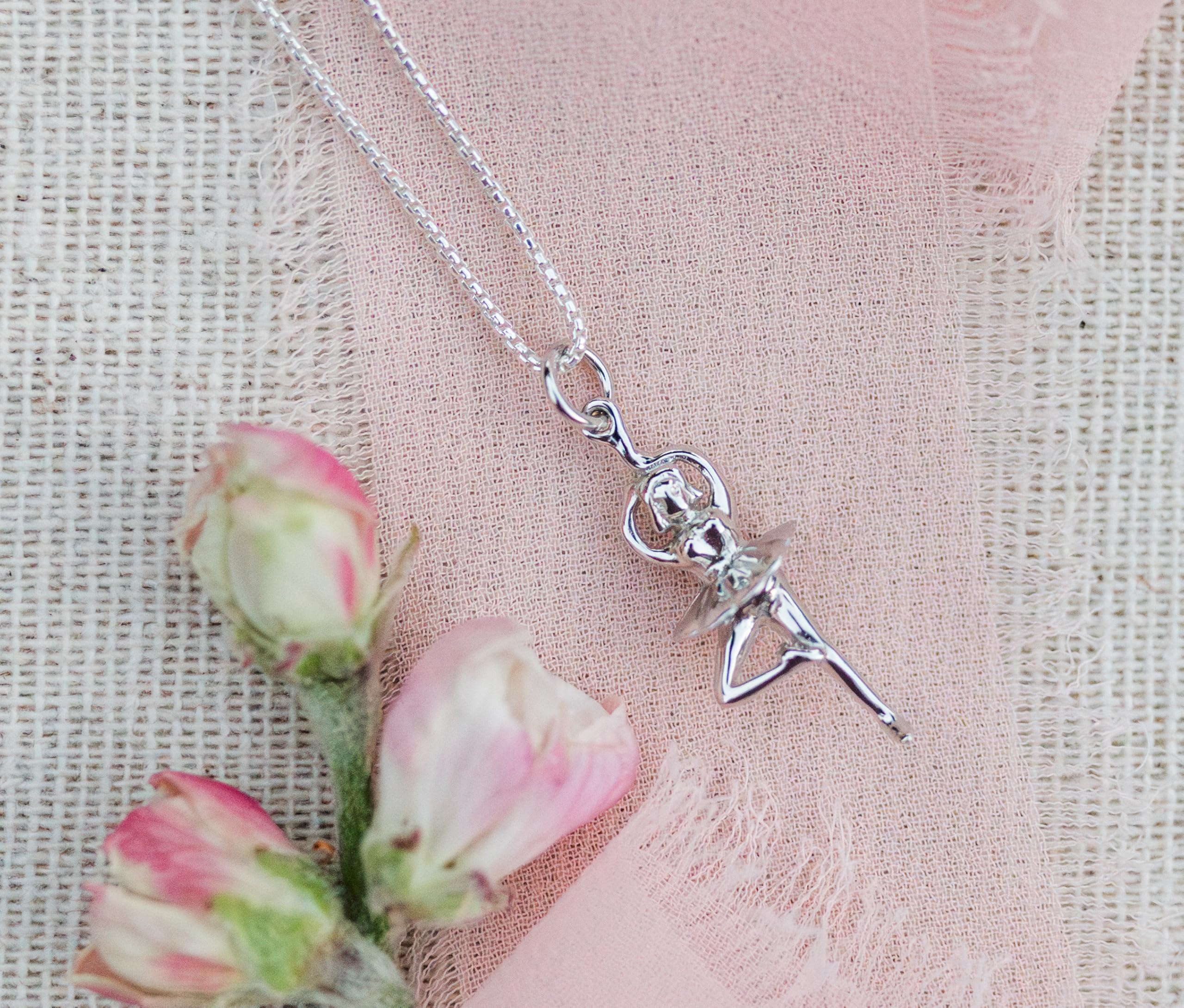 Precious Pieces Sterling Silver Ballerina Charm Necklace for Girls - Perfect for Birthdays, Dance Recitals & Special Occasions