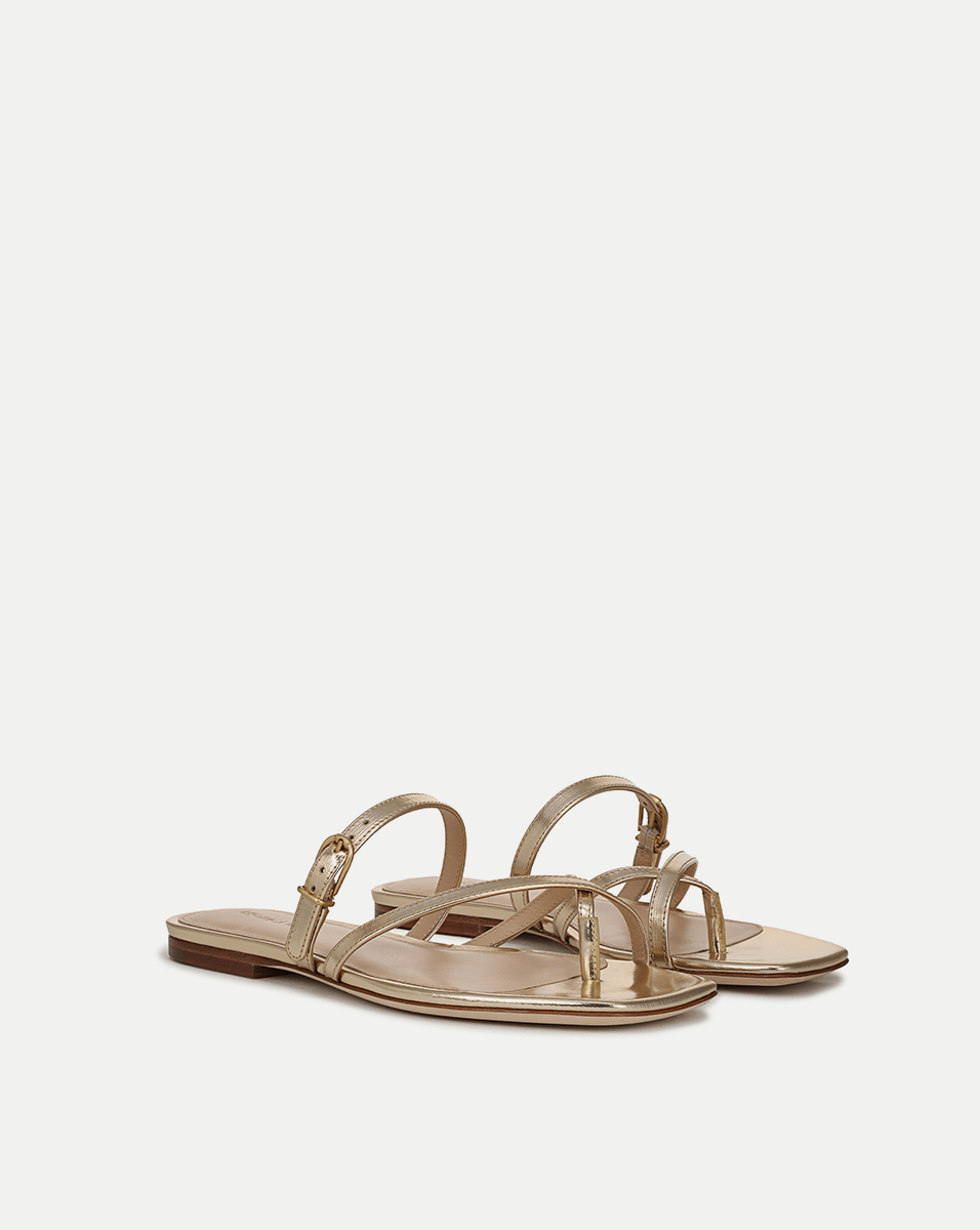 Marthe Metallic Leather Sandal - Women's Gladiator Sandals with Adjustable Straps for Comfort | Perfect for Summer, Beach, and Casual Outings