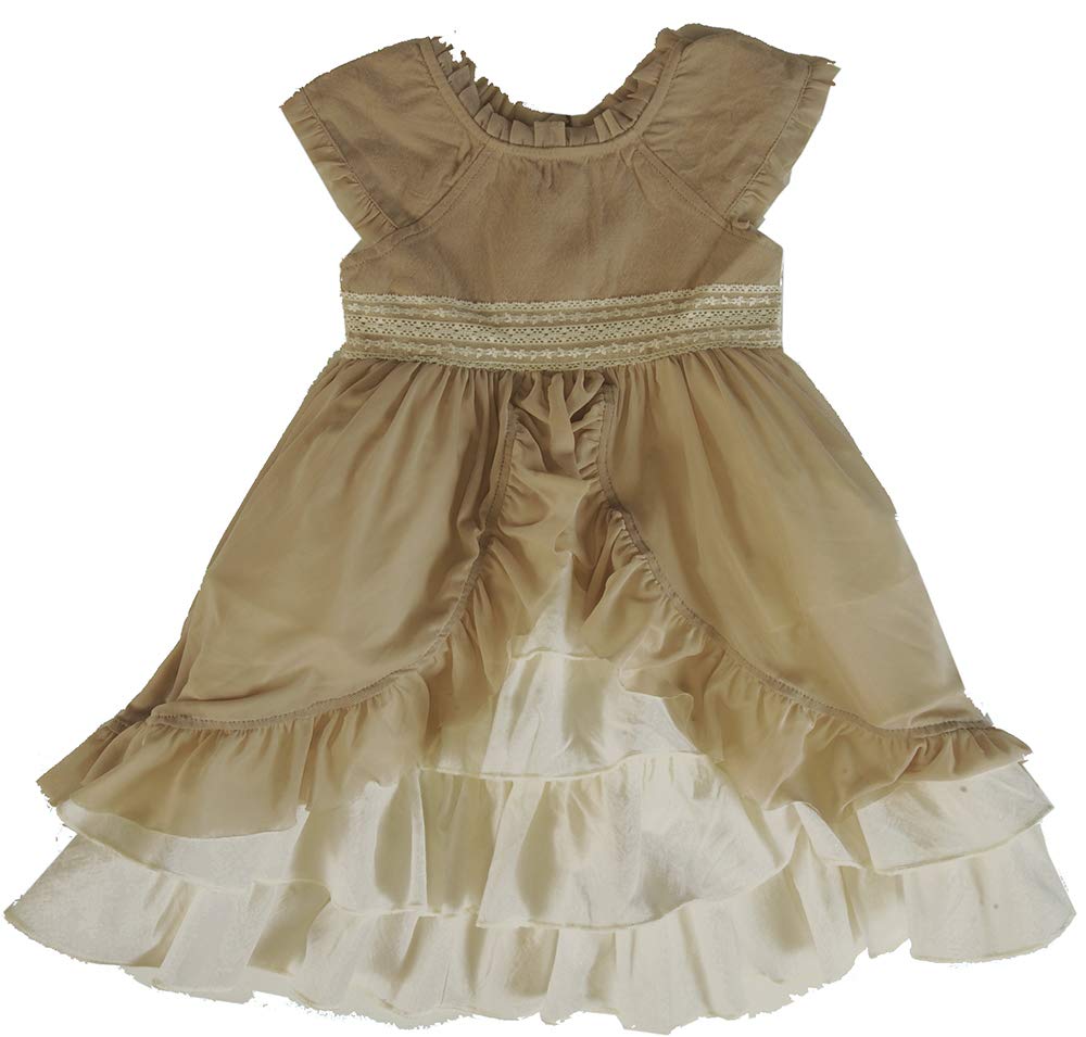 Mustard Pie Beautiful Ruffled Annabel Holiday Dress for Girls - Elegant Party Gown for Christmas, Easter & Special Occasions