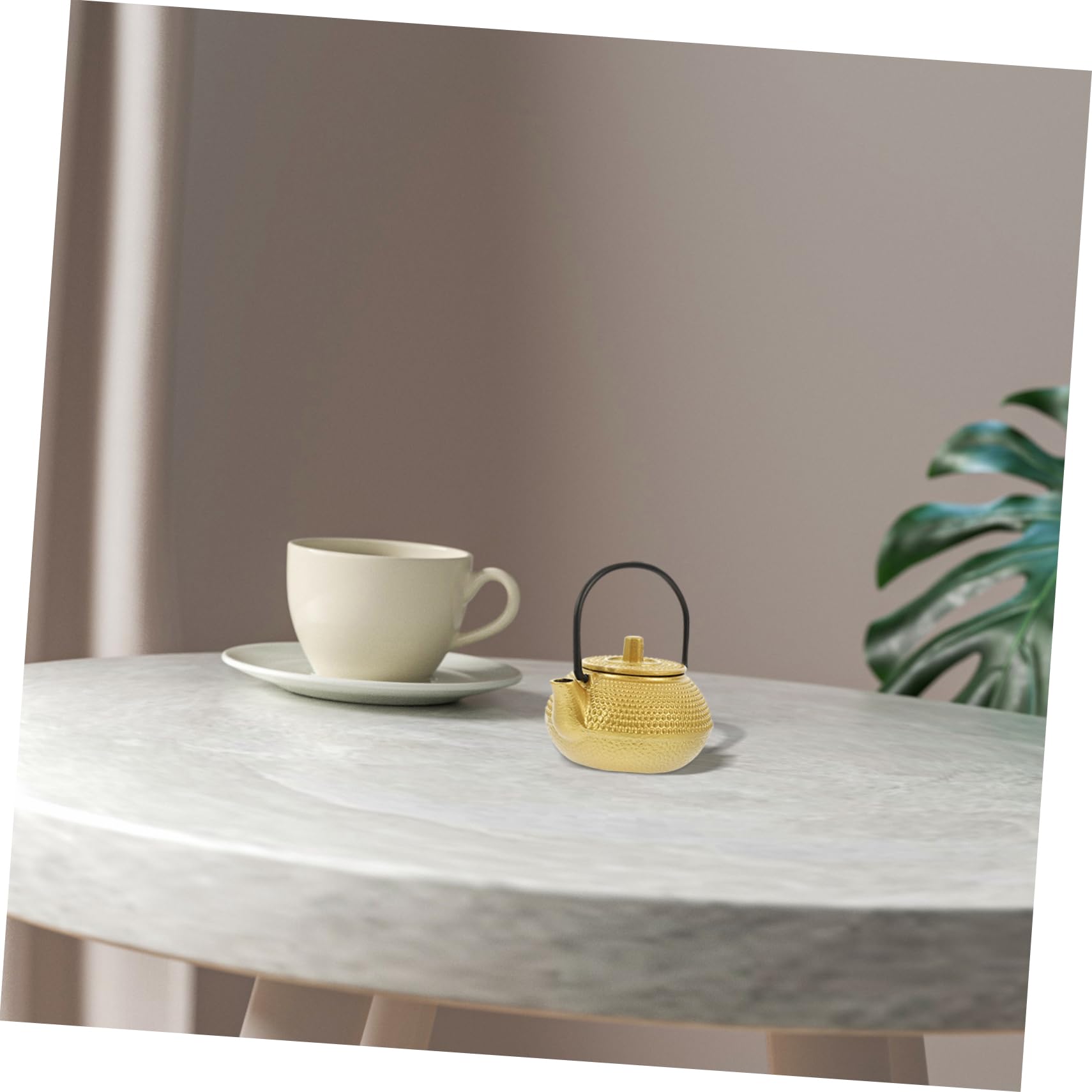 YARDWE Cast Iron Teapot Set - Japanese Tetsubin Style Mini Tea Kettle with Handle for Loose Leaf Tea Brewing | Antique Design Small Teapot for Home, Office & Dollhouse Decor | Perfect for Tea Ceremonies, Gift Giving & Cozy Afternoon Tea