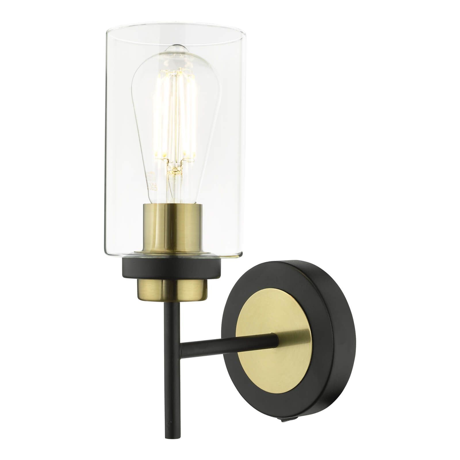 Abel Wall Light Satin Black & Gold Finish IP20 - Modern Indoor Lighting for Living Room, Bedroom & Hallway