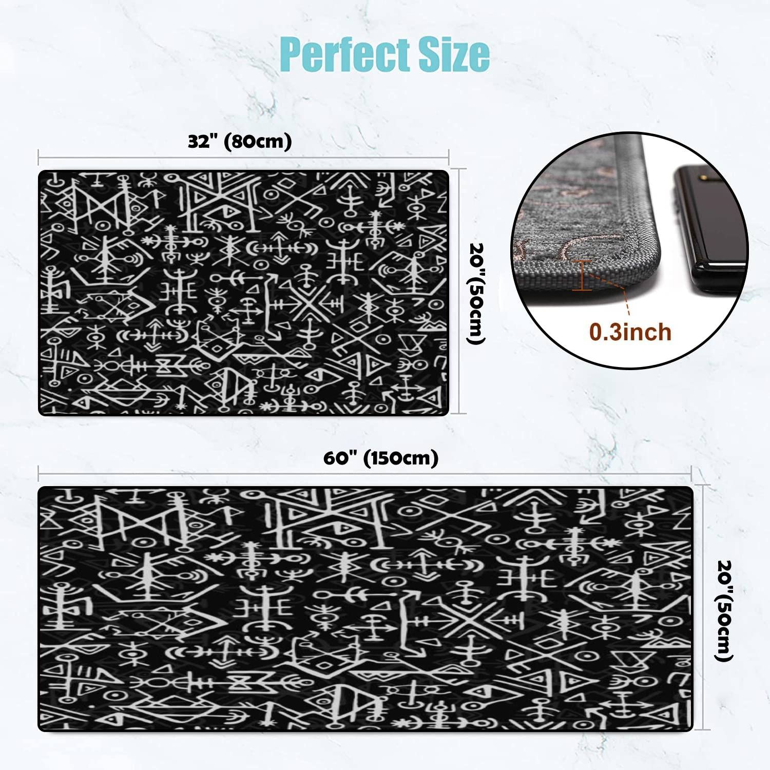 Viking Kitchen Rugs Set - Non-Slip Washable Floor Mat for Cooking & Decor