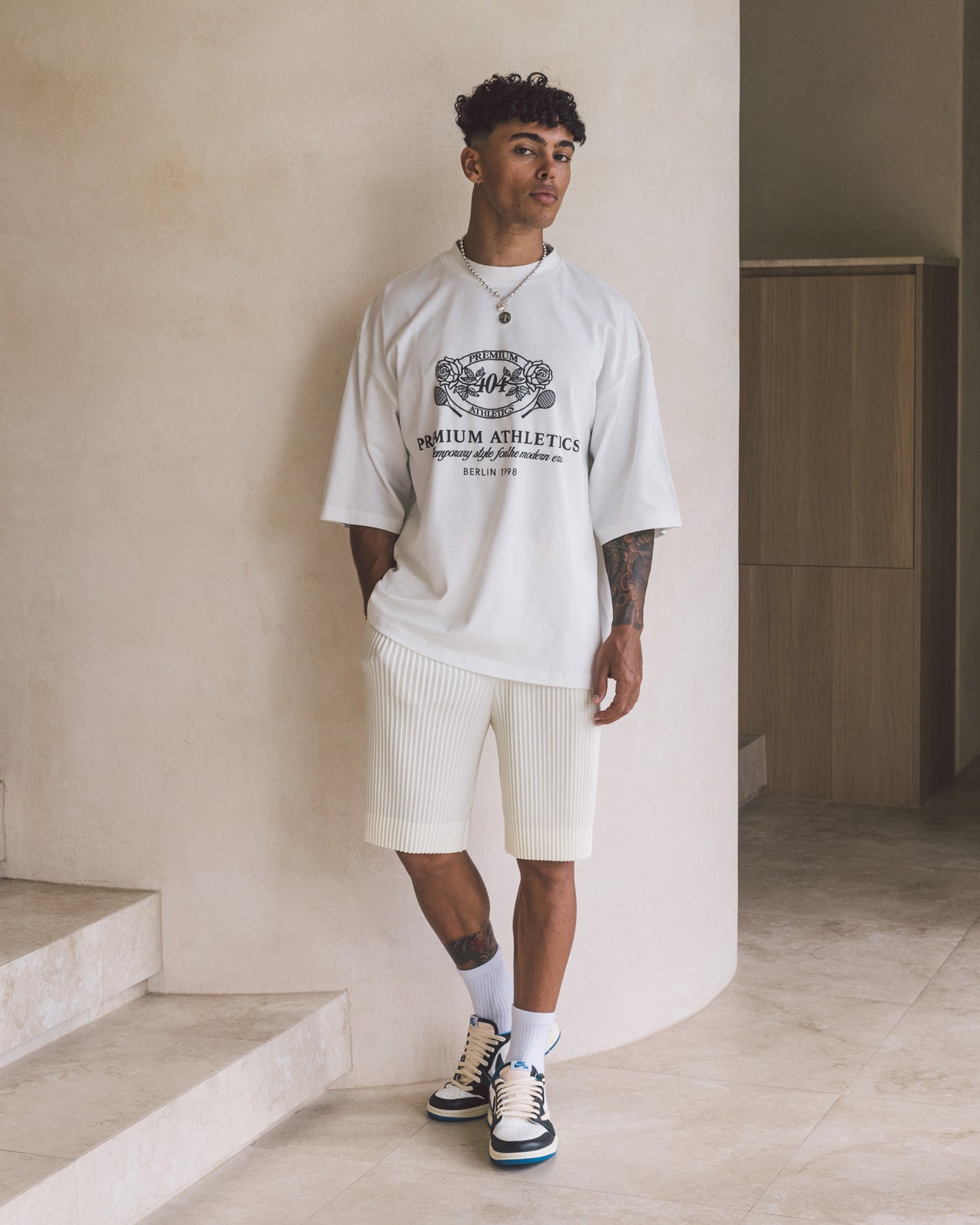 404 Premium Athletics Heritage T-Shirt for Men & Women - Vintage Style Cotton Tee - Off White - Casual Wear, Gym, Workout & Street Fashion