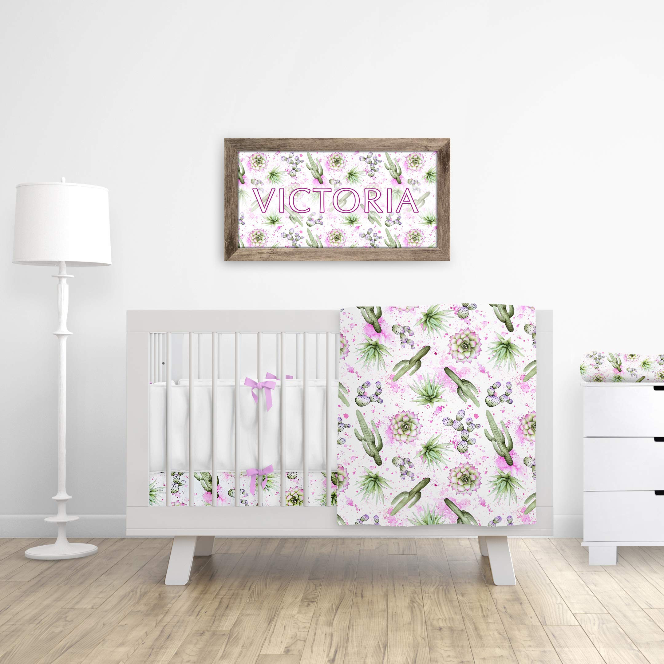 Jaxson's World Soft Watercolor Cactus Baby Blanket - 30x40 Inch Breathable Cotton Nursery Blanket for Boys & Girls - Perfect for Southwest Nursery Decor, Baby Showers & Newborn Photography Backdrops