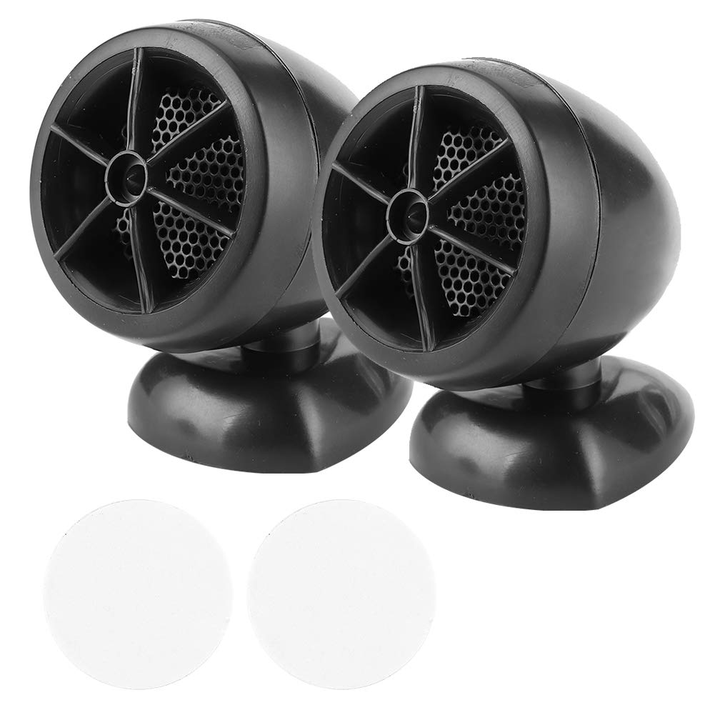 Qiilu 1200W 12V Universal Car Tweeter Speakers - Mini Horn Dome Loudspeaker for Car Audio System (Black) | High-Power Sound for Road Trips & Music Lovers