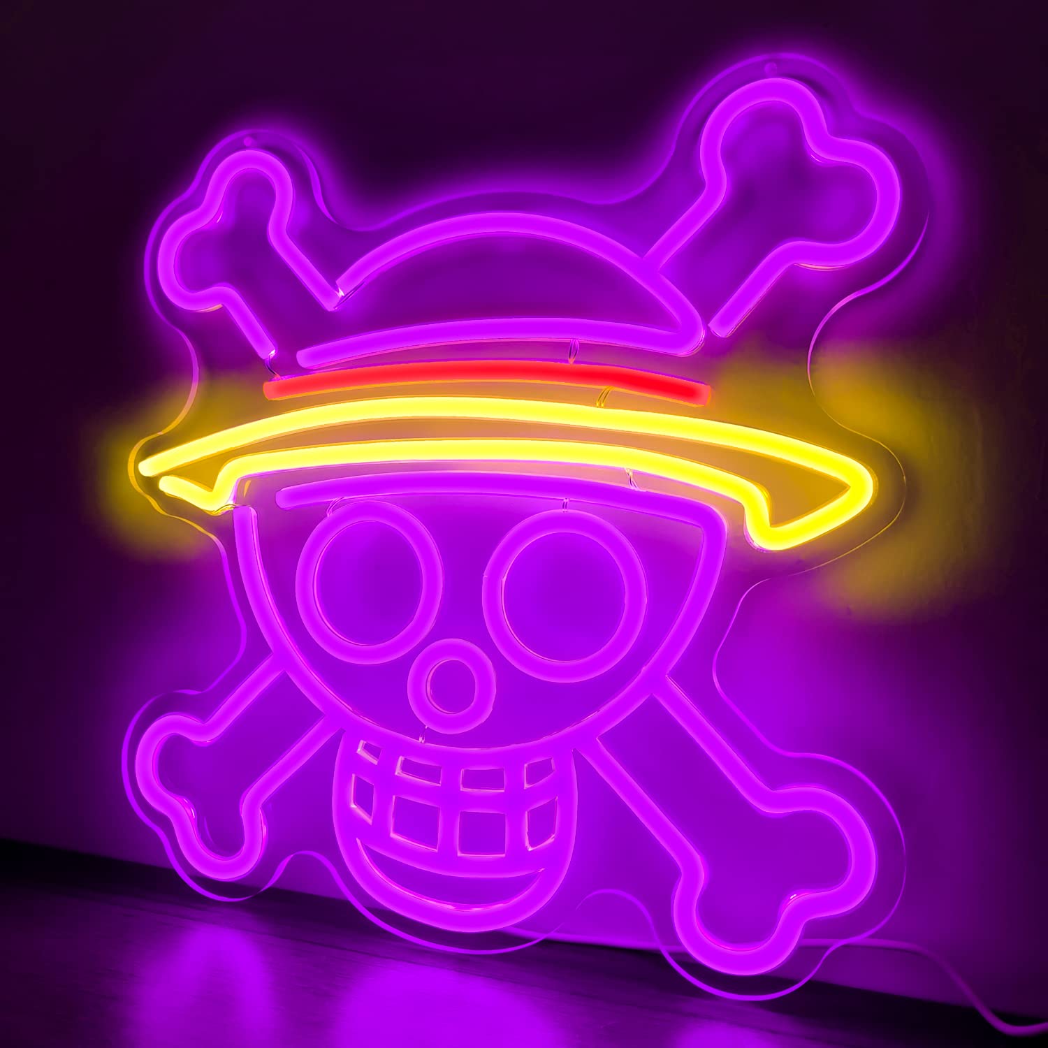 Anime Skull Head LED Neon Sign - Custom Neon Light for Teen Bedroom, Game Room & Wall Decor - Perfect for Bar, Club, Party, Birthday, Halloween & Christmas Gifts - Cool Lighting for Gaming Setup, Man Cave & Dorm Room