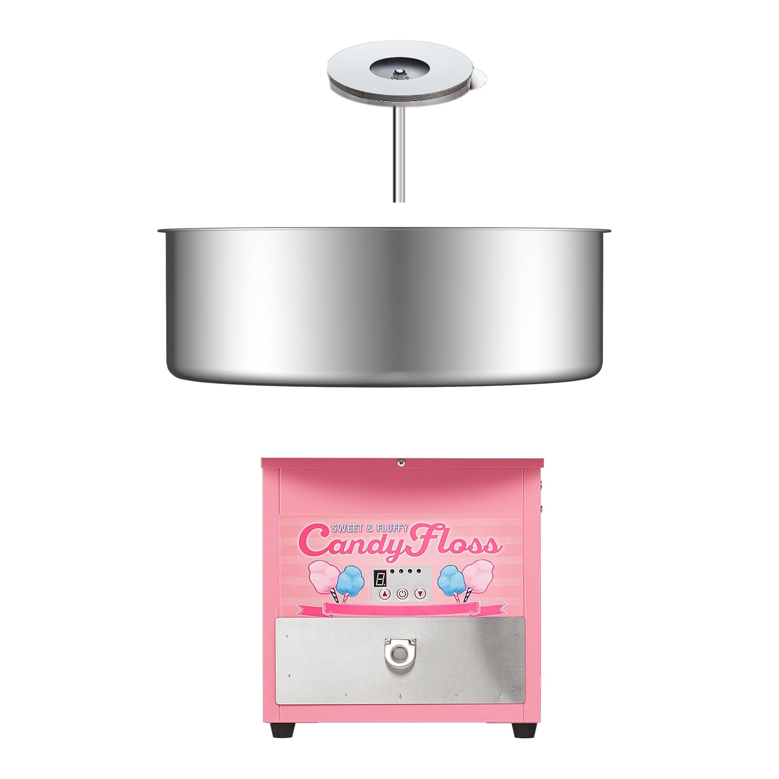 Commercial Cotton Candy Machine 20 Inch - 1200W Electric Candy Floss Maker with Removable Stainless Steel Bowl & Storage Drawer for DIY, Parties, Carnivals, Christmas Gifts - Perfect for Home, Events, Fairs, and Birthday Celebrations