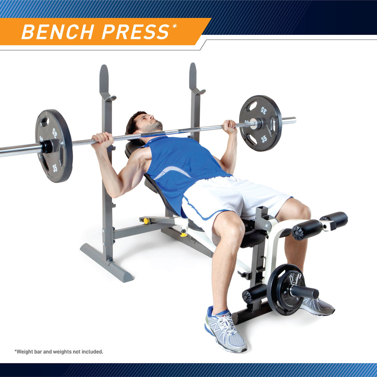Marcy MWB 20100 Folding Standard Weight Bench - Adjustable Home Gym Equipment for Full Body Workouts | Perfect for Strength Training & Home Fitness