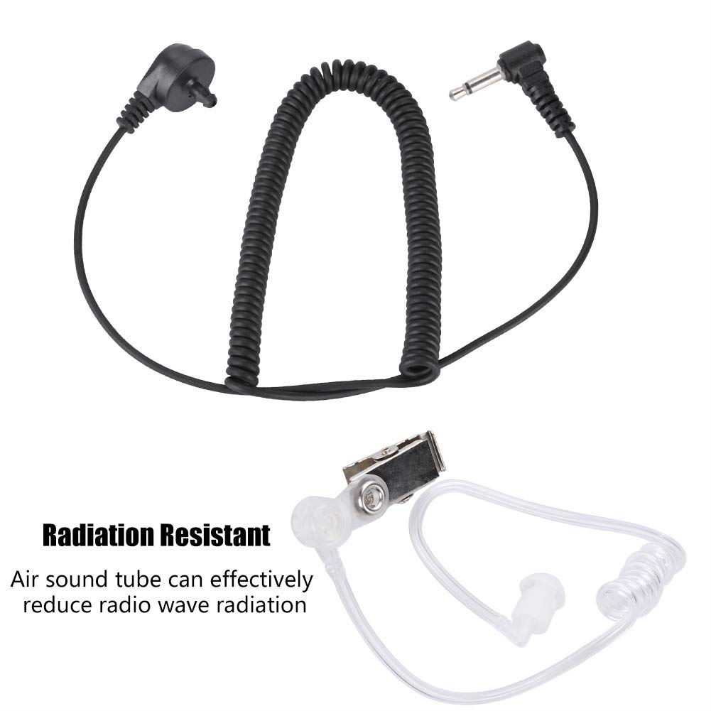 3.5mm Two-Way Radio Earpiece with PTT Mic & Acoustic Tube - Clear Security Headset for CB Radios | Police, Security, Construction & Outdoor Communication