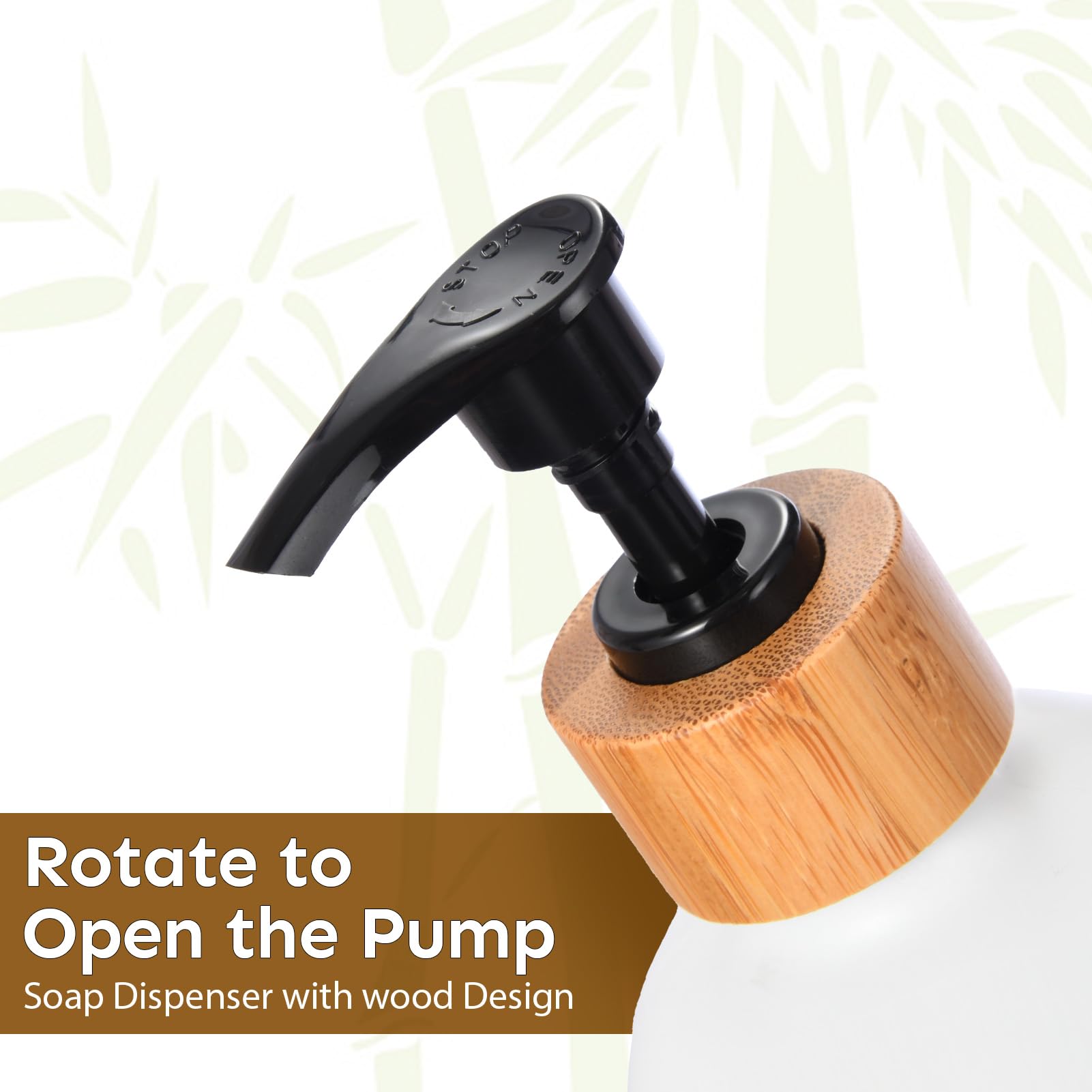 HULISEN Wooden Dish Soap Dispenser Set with Tall Tray - Matte Black Hand & Dish Soap Pump for Kitchen - Modern Farmhouse & Boho Style Home Decor - Perfect for Sink Countertop, Kitchen Island, and Bathroom Organization