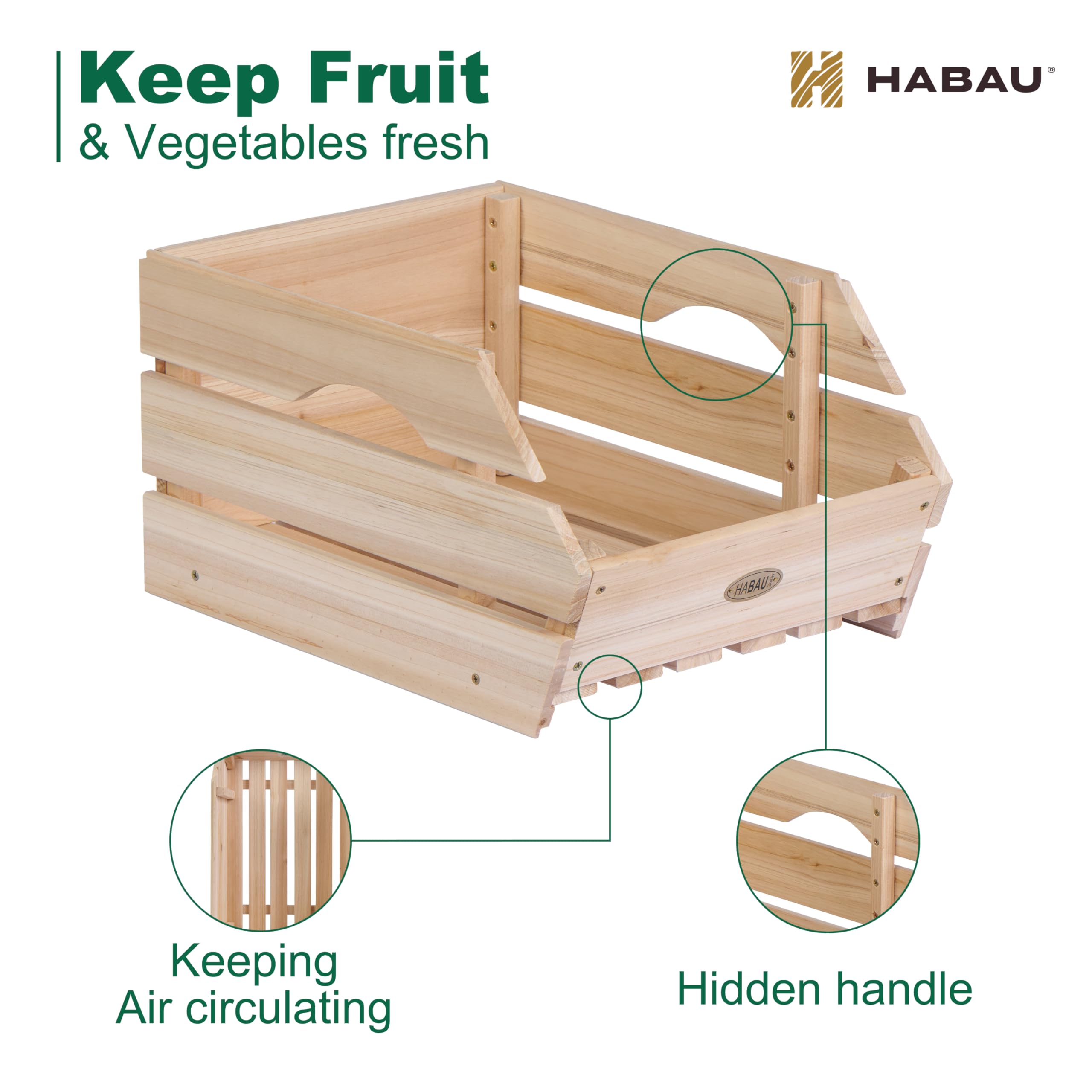 Stackable Wooden Potato Onion Storage Bins - 3-Piece Set for Kitchen Pantry Organization, Perfect for Storing Fruits and Vegetables - Ideal for Home, Restaurant, and Grocery Store Use