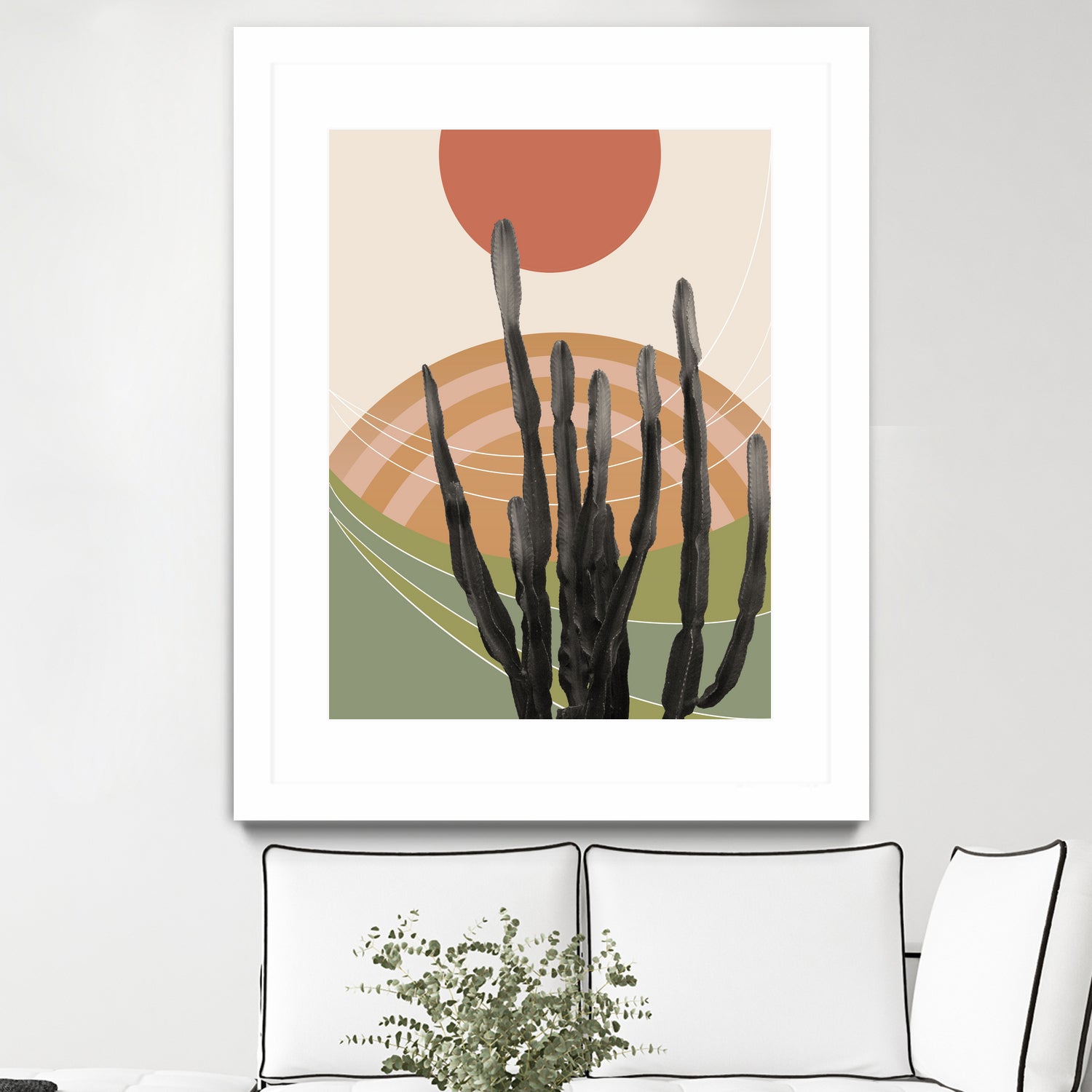Desert Cactus Wall Art Print - Tropical Home Decor for Living Room, Bedroom & Office | Modern Botanical Poster