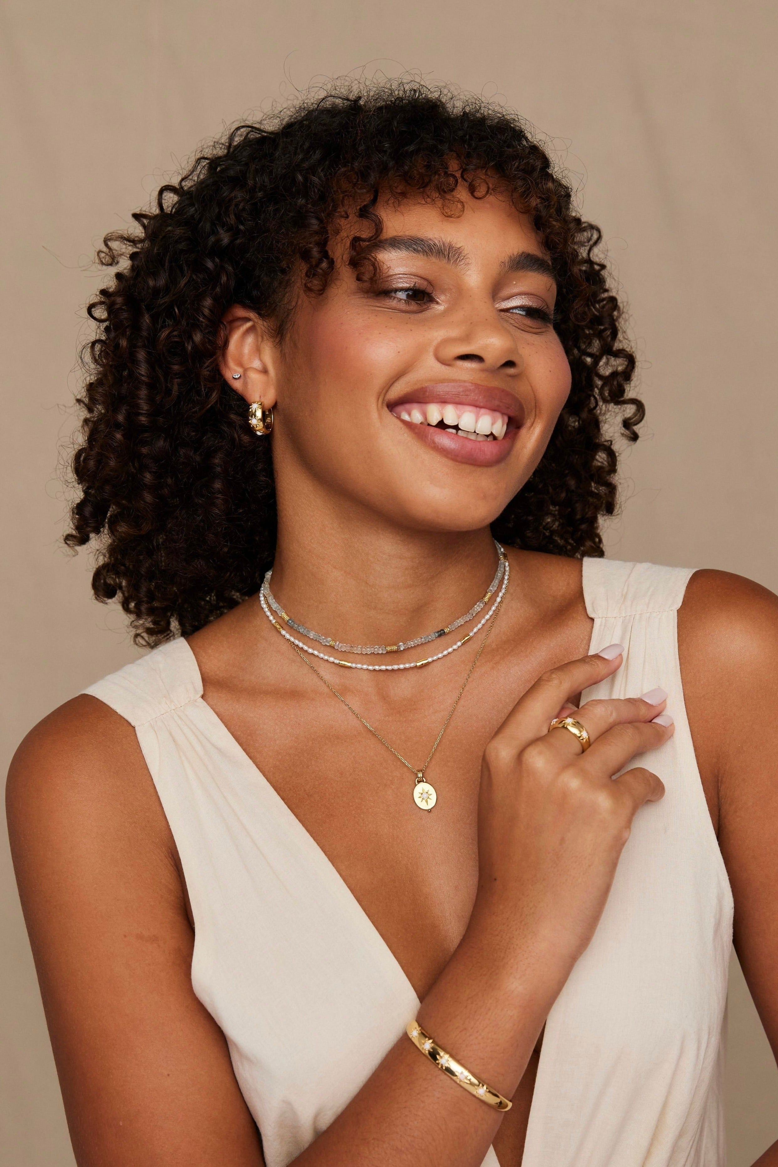 Alina Opal Gold Necklace - 14K Solid Gold Opal Pendant Jewelry for Women | Elegant Gift for Birthday, Anniversary & Valentine's Day