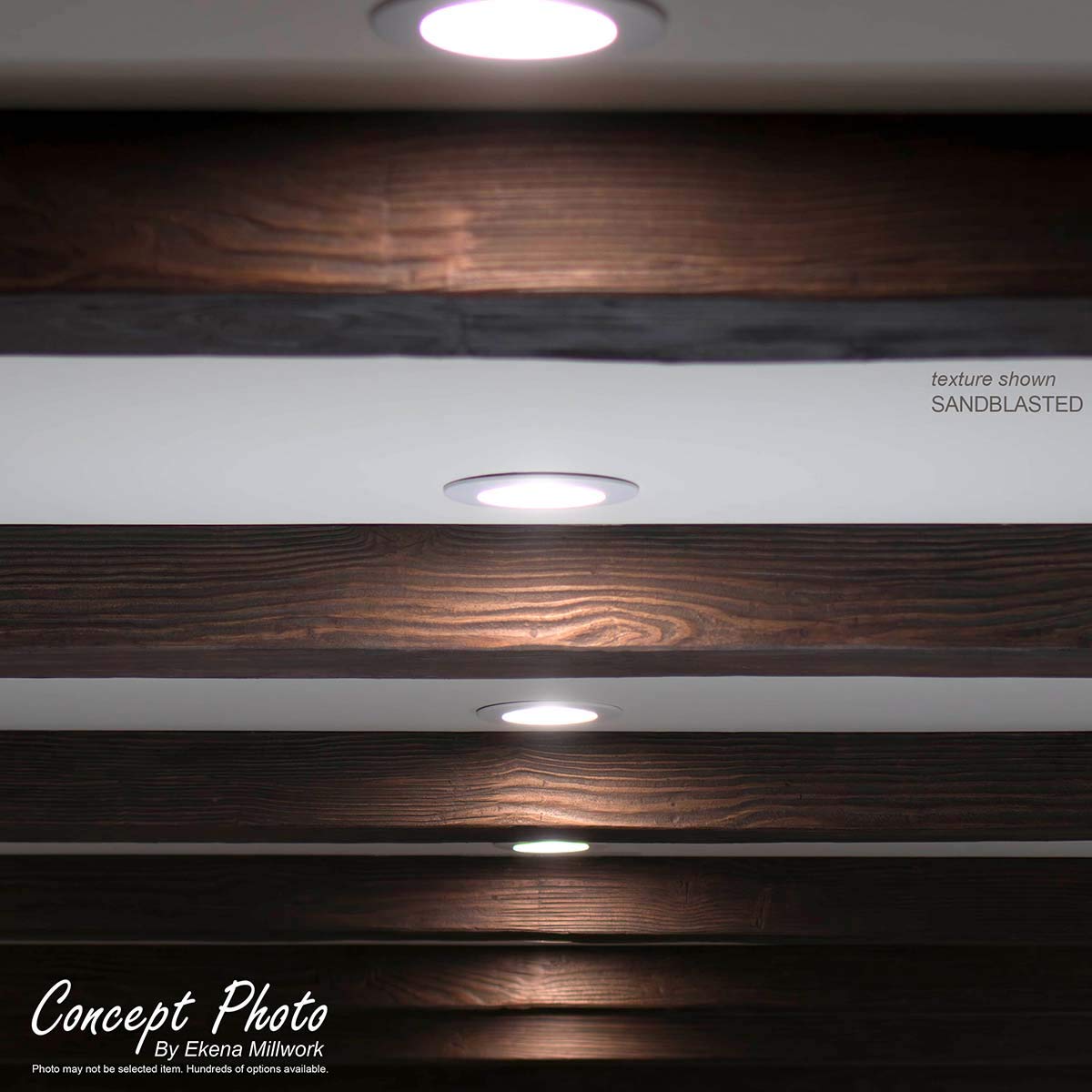 Ekena Millwork BMHH3C0080X060X096ZH 3-Sided U-Shaped Hand Hewn Endurathane Faux Wood Ceiling Beam - 8