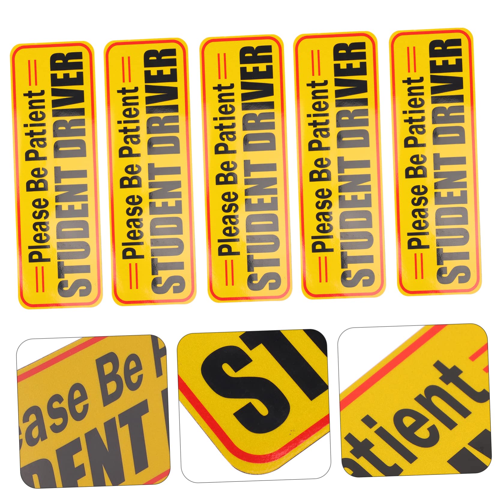 5-Pack Magnetic Reflective Car Stickers for New Student Drivers - Highly Visible Warning Signs with Strong Magnet for Bumper - Perfect for Night Driving Safety & New Driver Identification