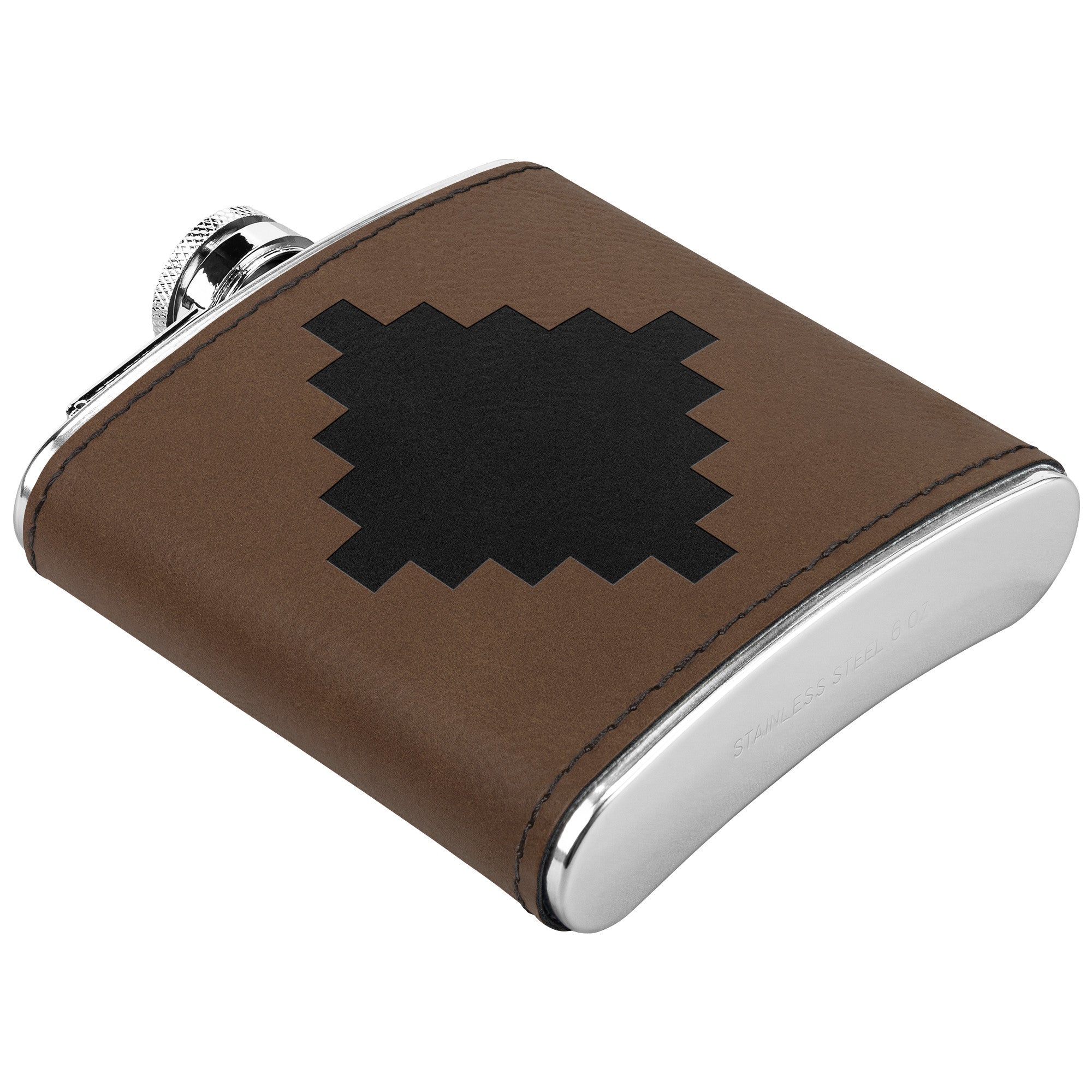 Authentic Southwestern Leather Flask with Western Metal Accents - Perfect for Cowboy Themed Parties, Outdoor Adventures, and Western Decor
