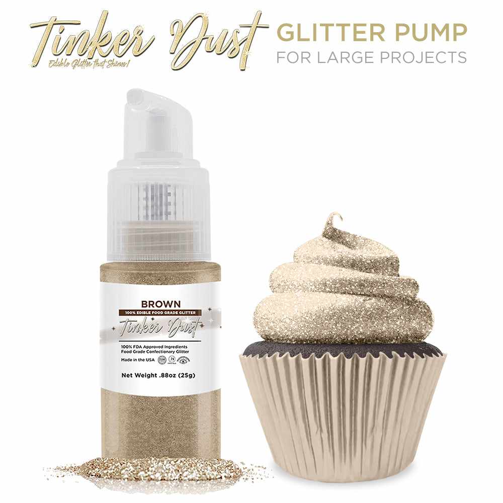 Premium Brown Tinker Dust® Glitter Spray Pump - 12-Pack Case for Arts & Crafts, DIY Projects, and Party Decorations