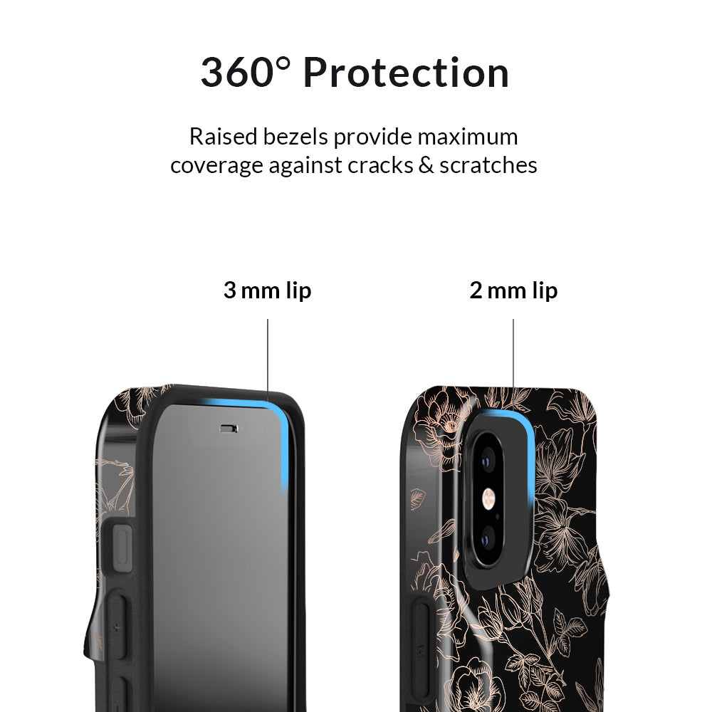 Floral Rose Gold iPhone Wallet Case - Slim Protective Phone Cover with Card Holder for iPhone 13/14/15 - Perfect for Everyday Use, Travel & Shopping